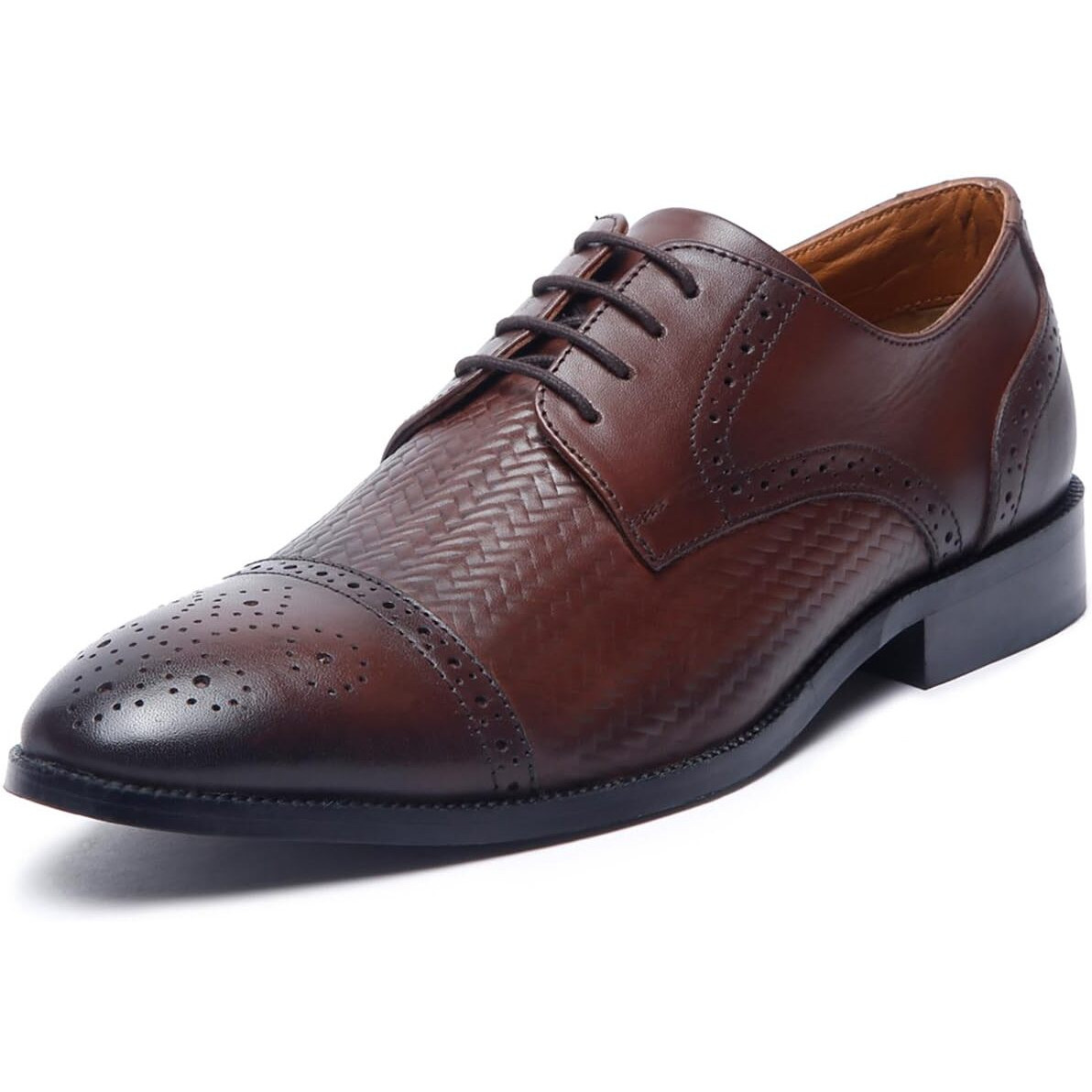 Louis Stitch Formal Shoes For Men | Genuine Leather, Stylish Lace-Up For Business, Office, Party & Wedding | Brunette Brown | Uk Size 10 (Euweox__)