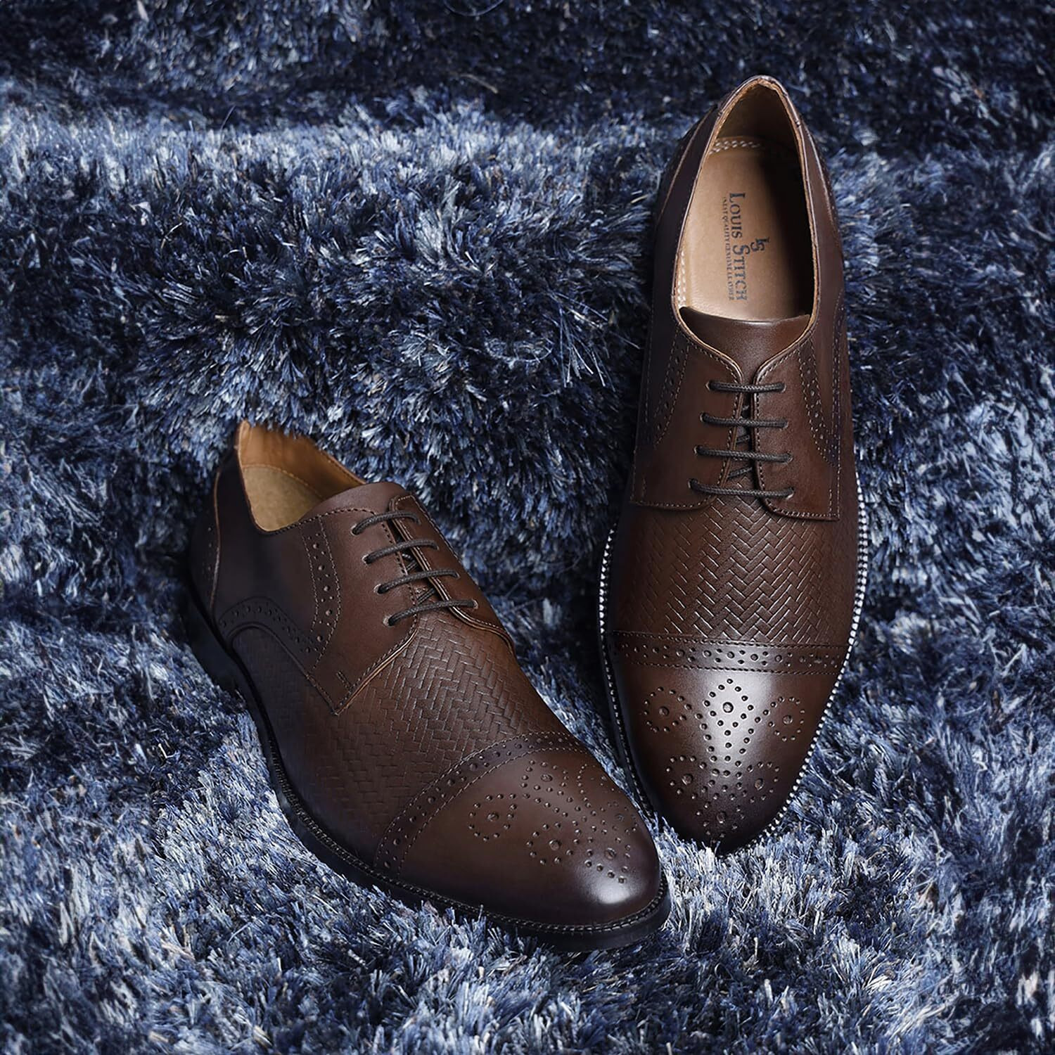 Louis Stitch Formal Shoes For Men | Genuine Leather, Stylish Lace-Up For Business, Office, Party & Wedding | Brunette Brown | Uk Size 10 (Euweox__)