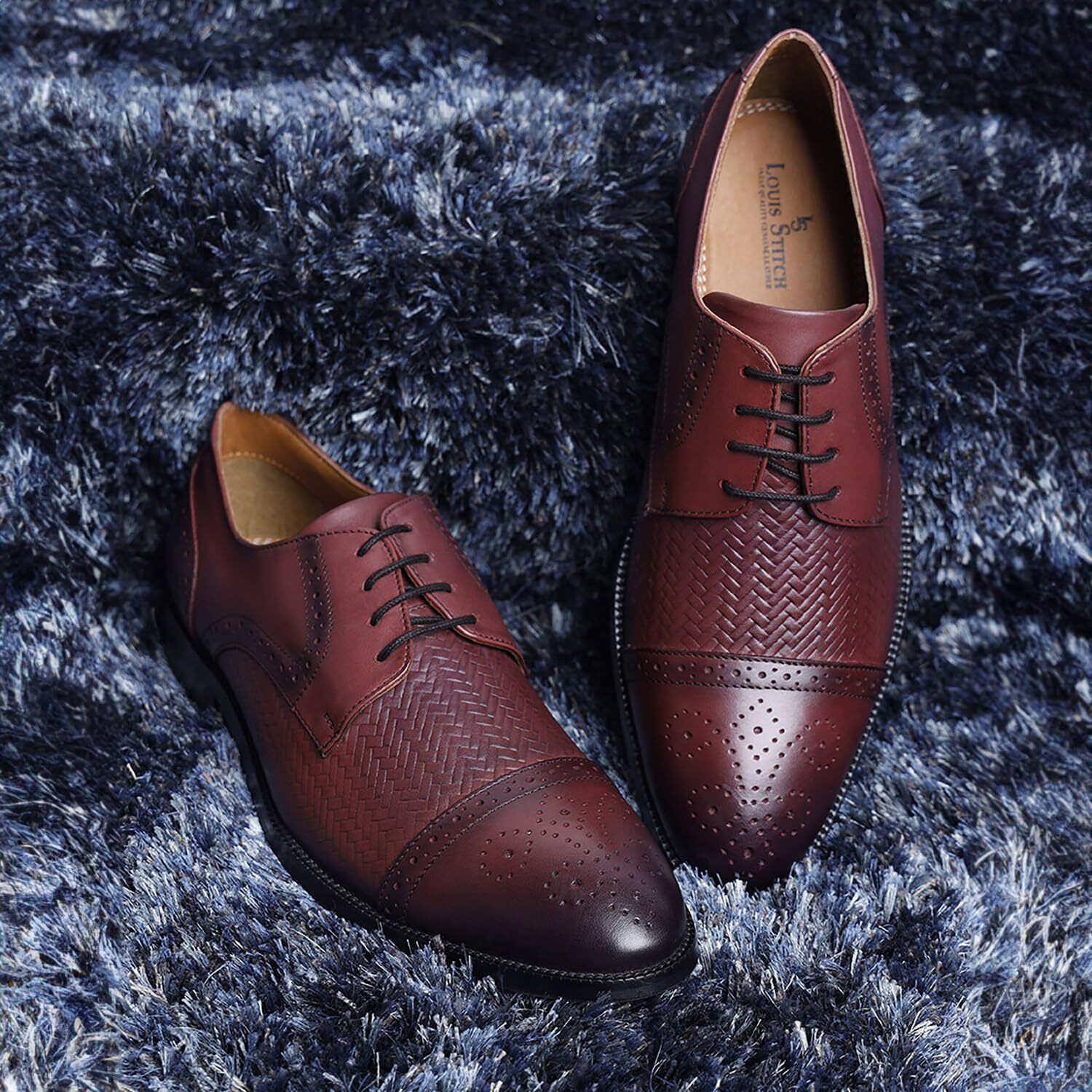 Louis Stitch Formal Shoes For Men | Genuine Leather, Stylish Lace-Up For Business, Office, Party & Wedding | Rosewood | Uk Size 6 (Euweox__)