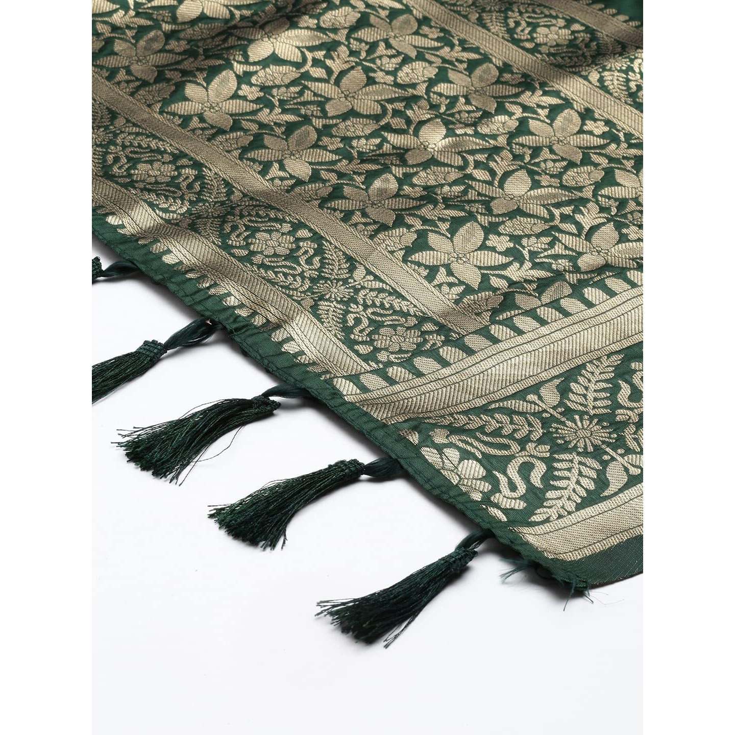 Enthone Women's Woven Art Silk Banarasi Dupatta With Tesses.(Szdprm-3)