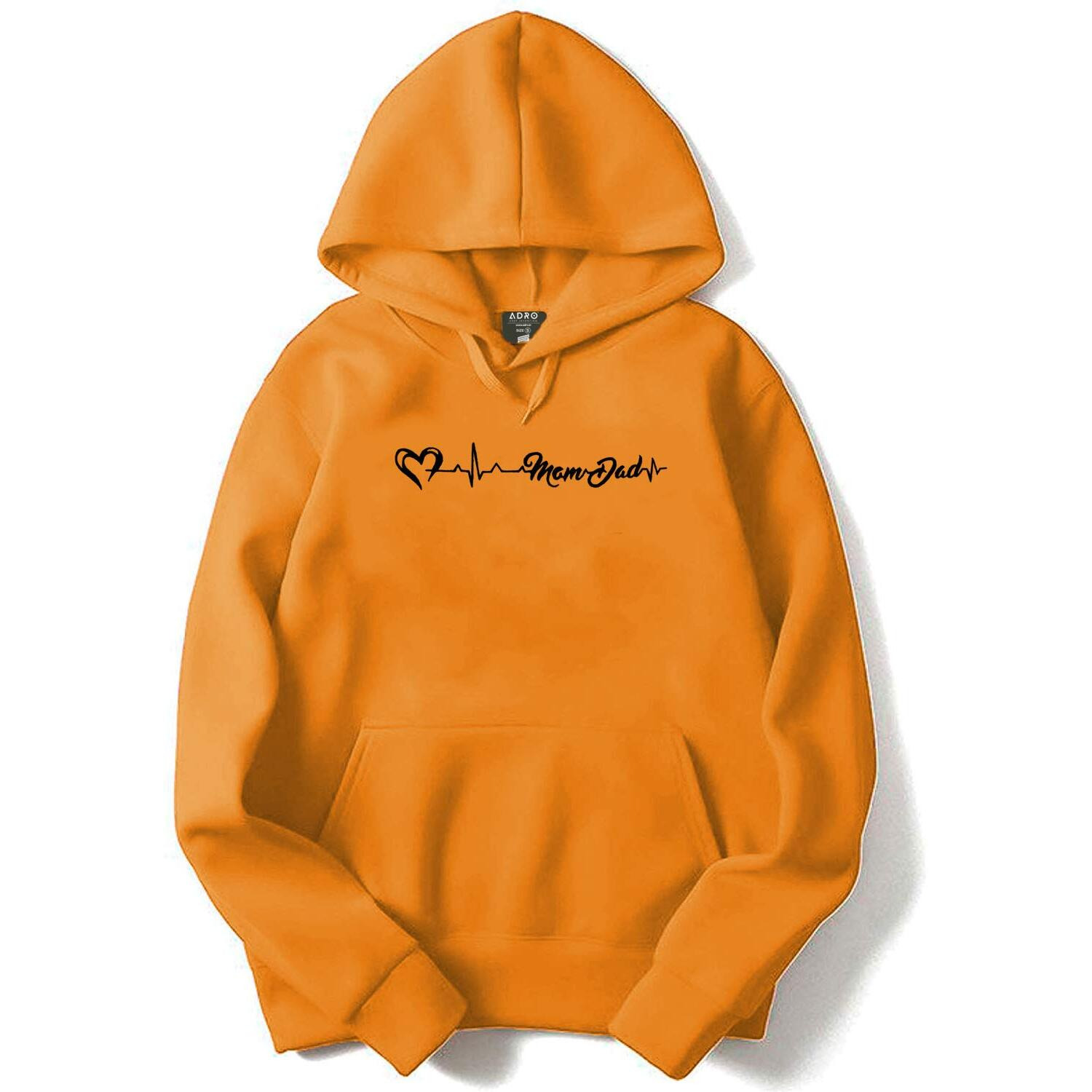 Adro Men's Cotton Neck Hooded Sweatshirt (H20-M-Mom-Mu_Mustard_2Xl)