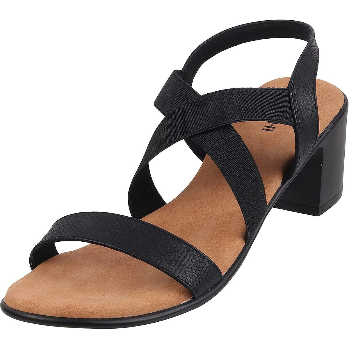 Mochi Women's Black Faux Leather Block Heel Strappy Fashion Sandals Uk/4 Eu/37 (33-1482)