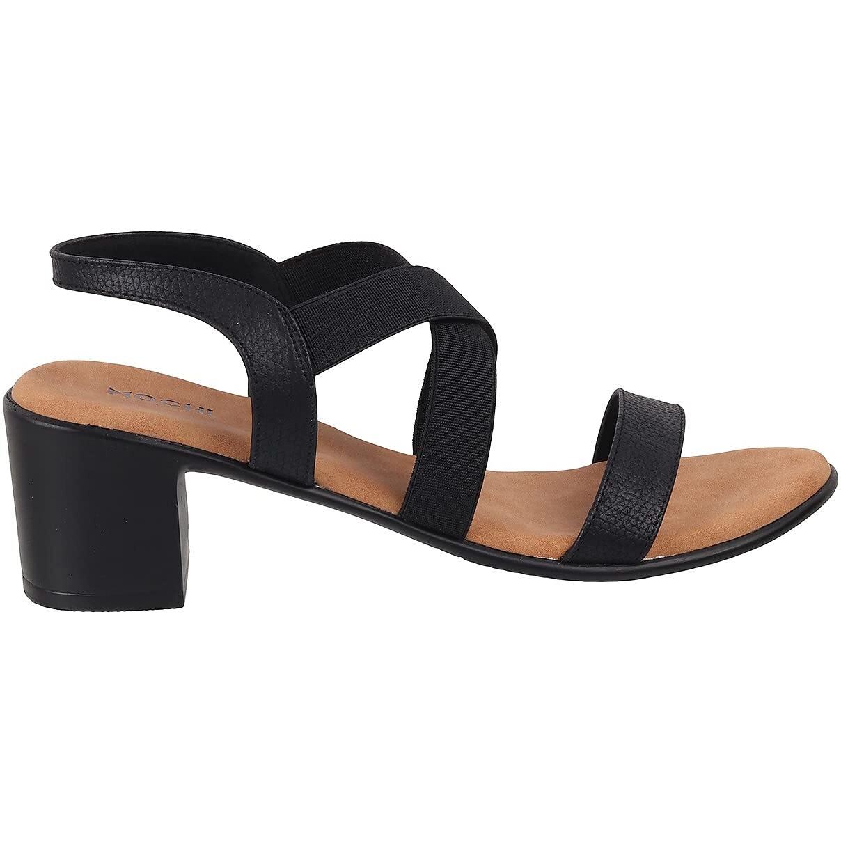 Mochi Women's Black Faux Leather Block Heel Strappy Fashion Sandals Uk/4 Eu/37 (33-1482)