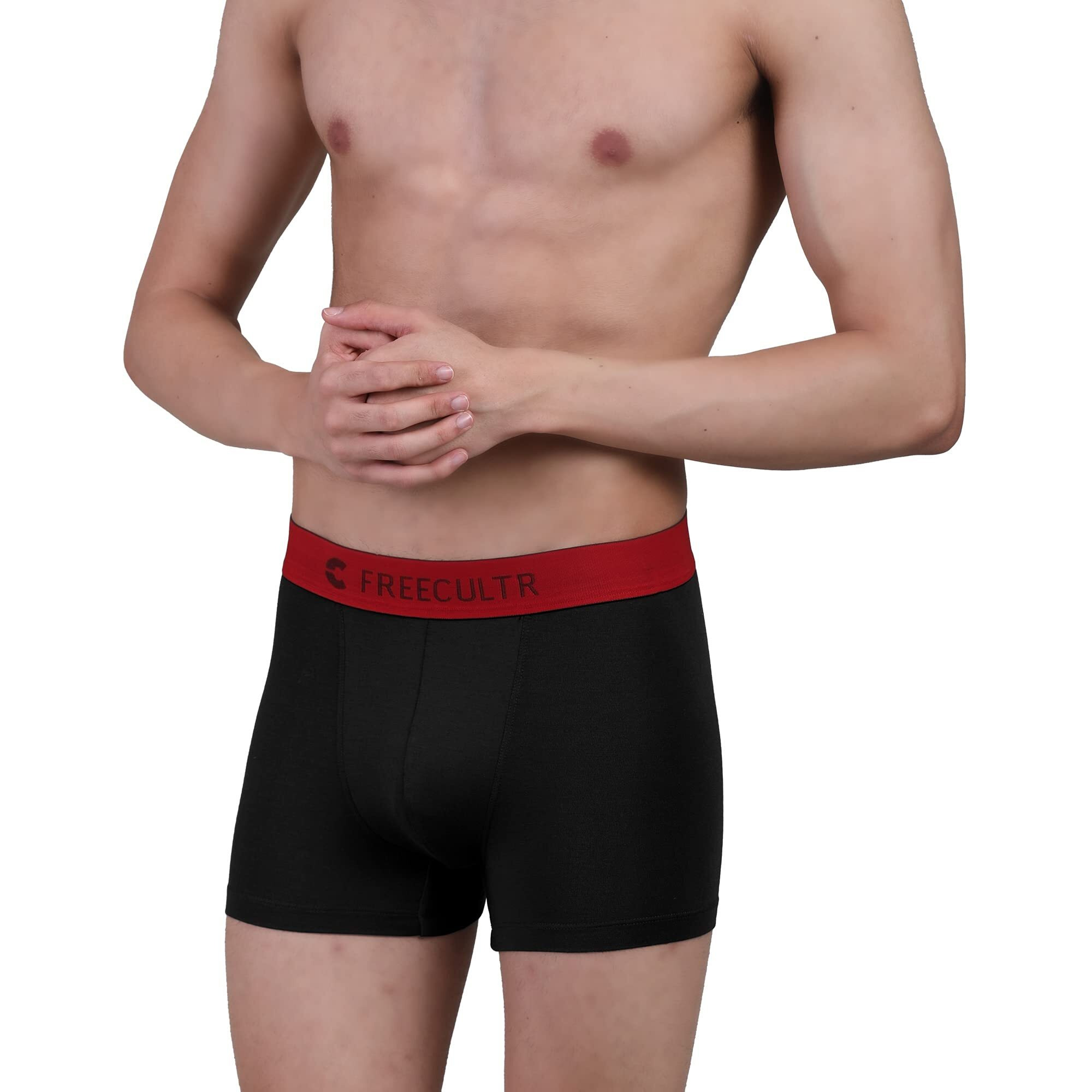 Freecultr Men's Underwear Anti Bacterial Micromodal Airsoft Trunk - Non Itch No Chaffing Sweat Proof (Royal Black, Royal White, Royal Grey) - Pack Of 3, 100% Try On Guarantee - Made In Bharat