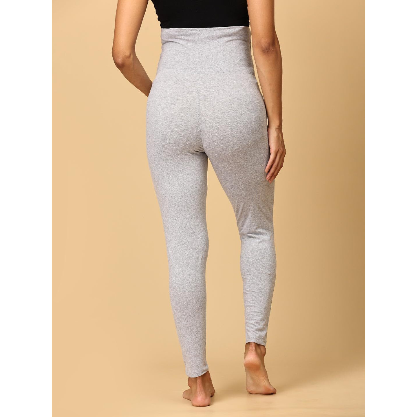 The Mom Store Comfy Maternity Leggings | Comfortable | Soft | Pre And Post Pregnancy | Color - Grey | Size - 2Xl