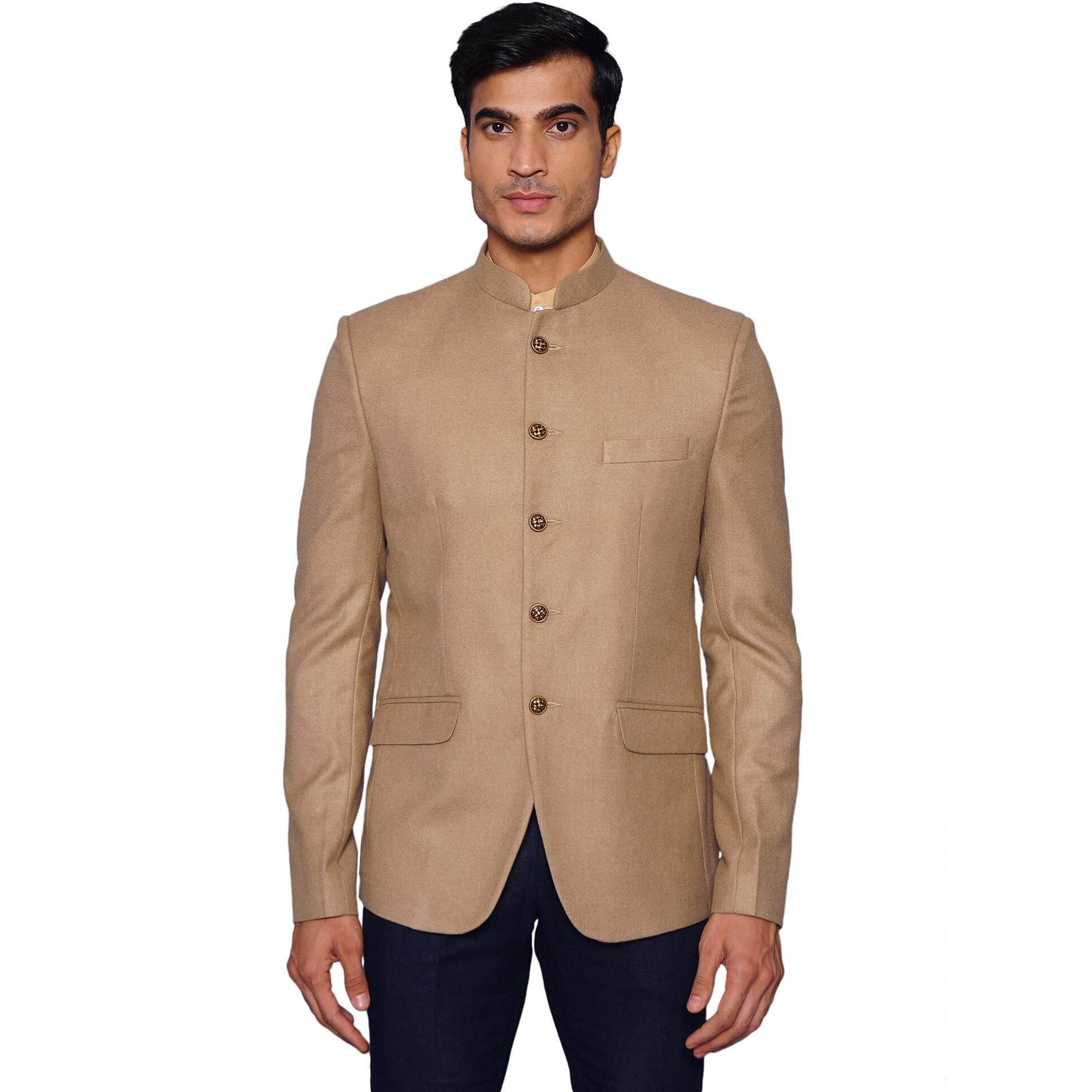 Wintage Men's Tweed Casual And Festive Blazer Coat Jacket  Beige,X-Small