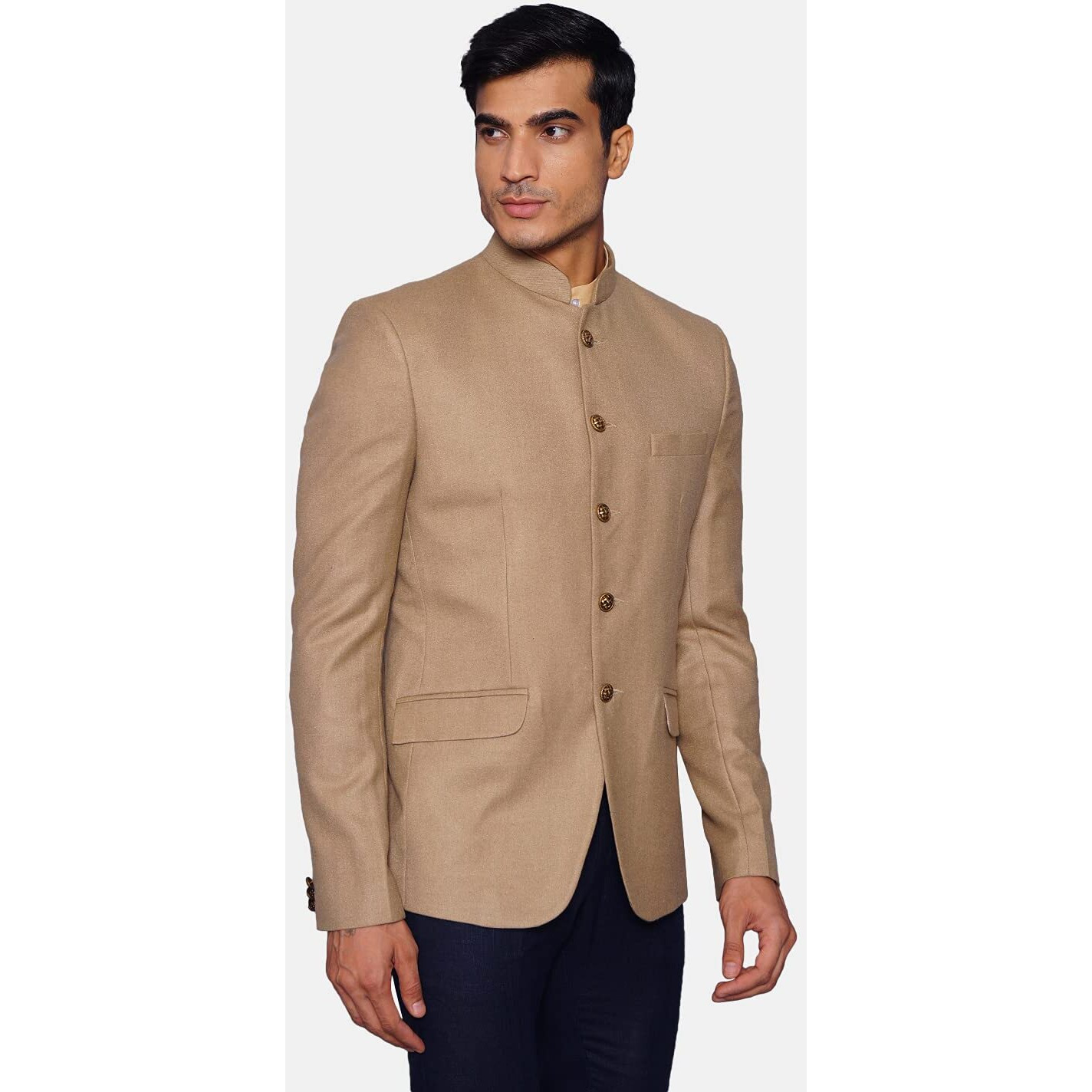 Wintage Men's Tweed Casual And Festive Blazer Coat Jacket  Beige,X-Small