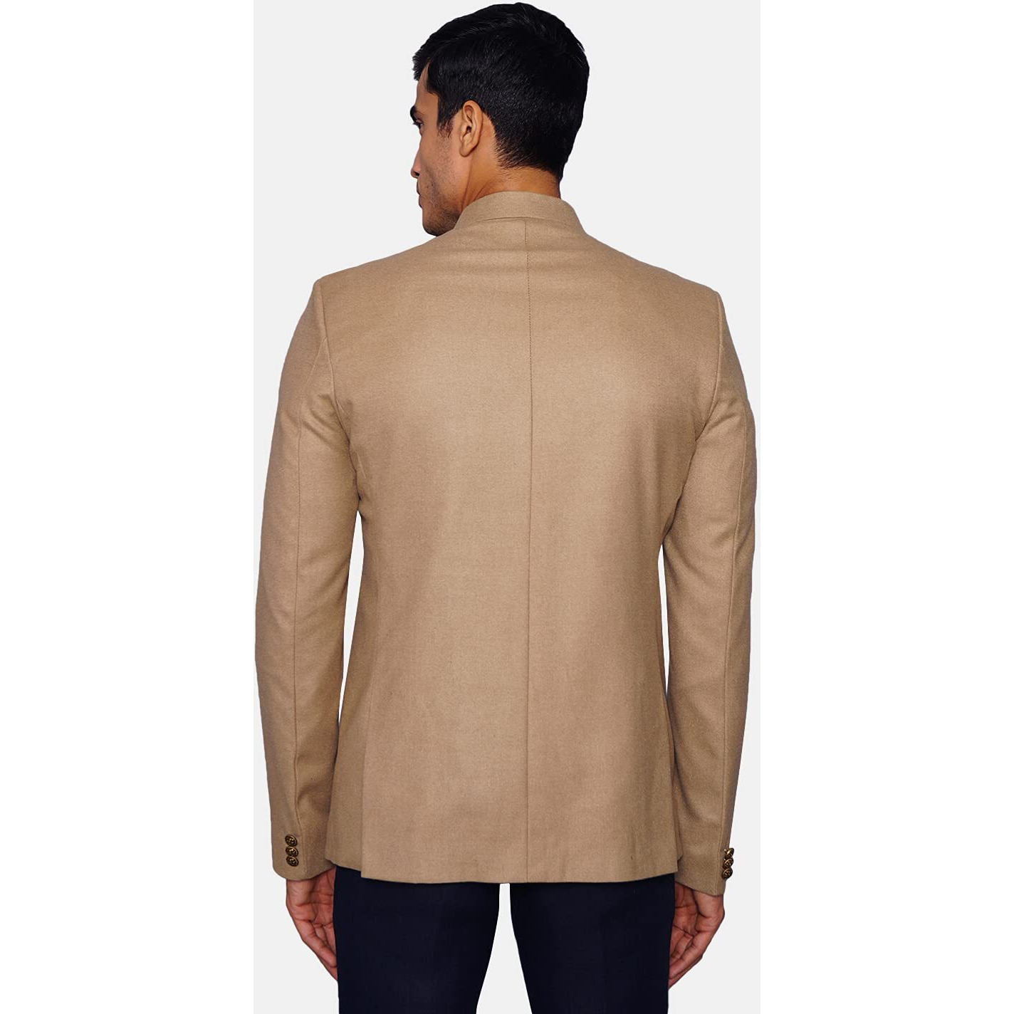 Wintage Men's Tweed Casual And Festive Blazer Coat Jacket  Beige,X-Small