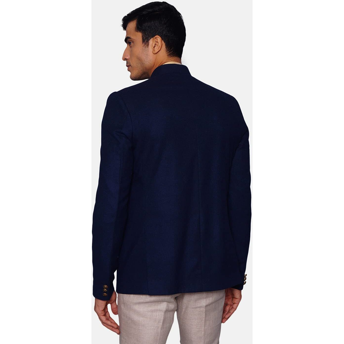 Wintage Men's Tweed Casual And Festive Blazer Coat Jacket  Navy Blue,Medium