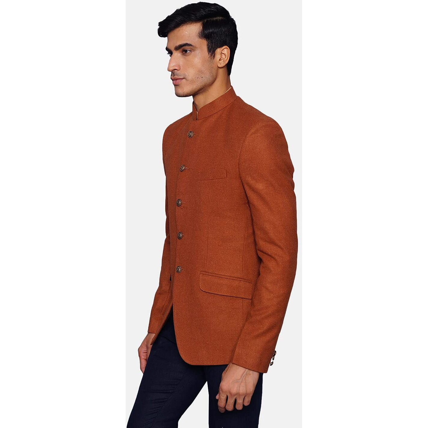 Wintage Men's Tweed Casual And Festive Blazer Coat Jacket  Brick,Large