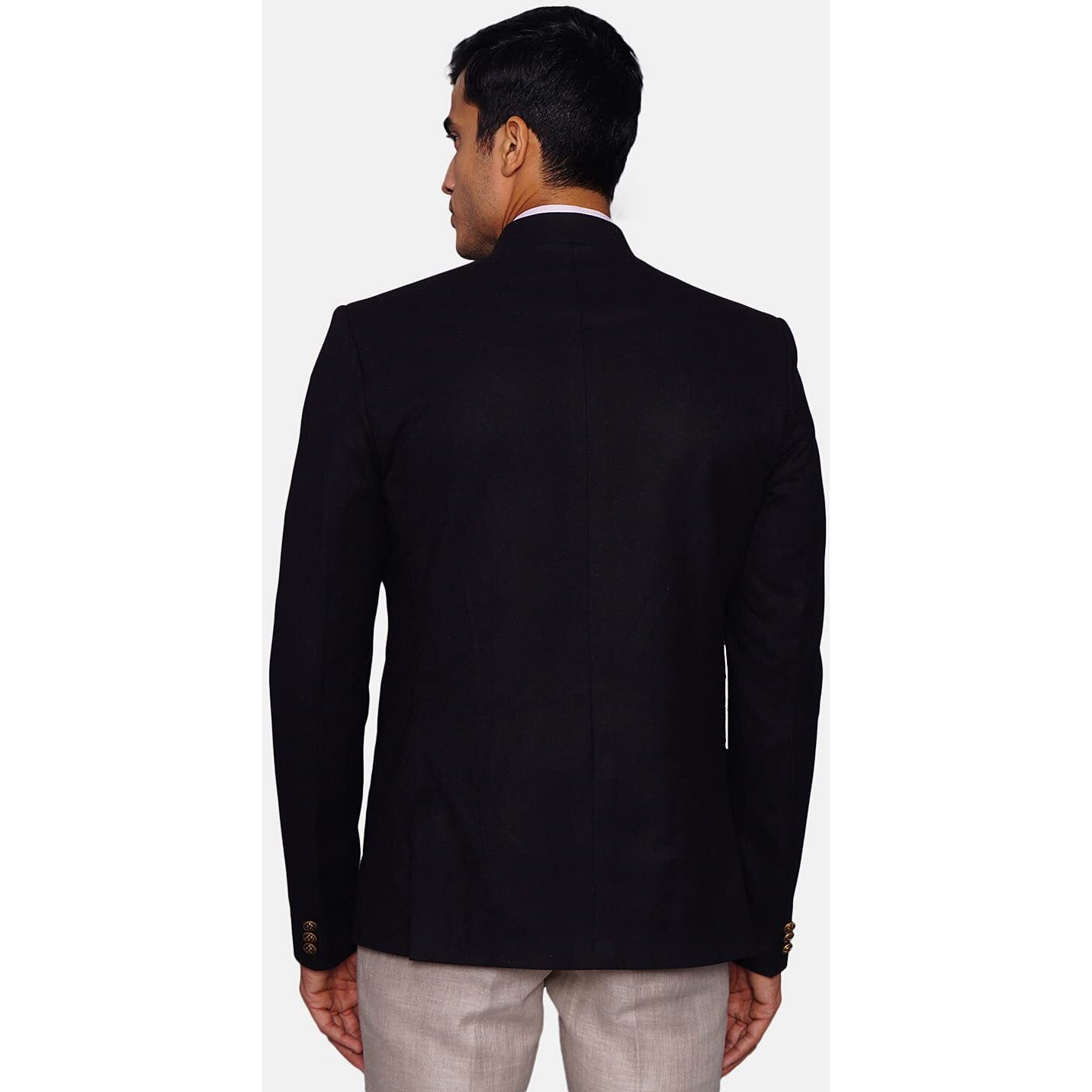 Wintage Men's Tweed Casual And Festive Blazer Coat Jacket  Black,Small