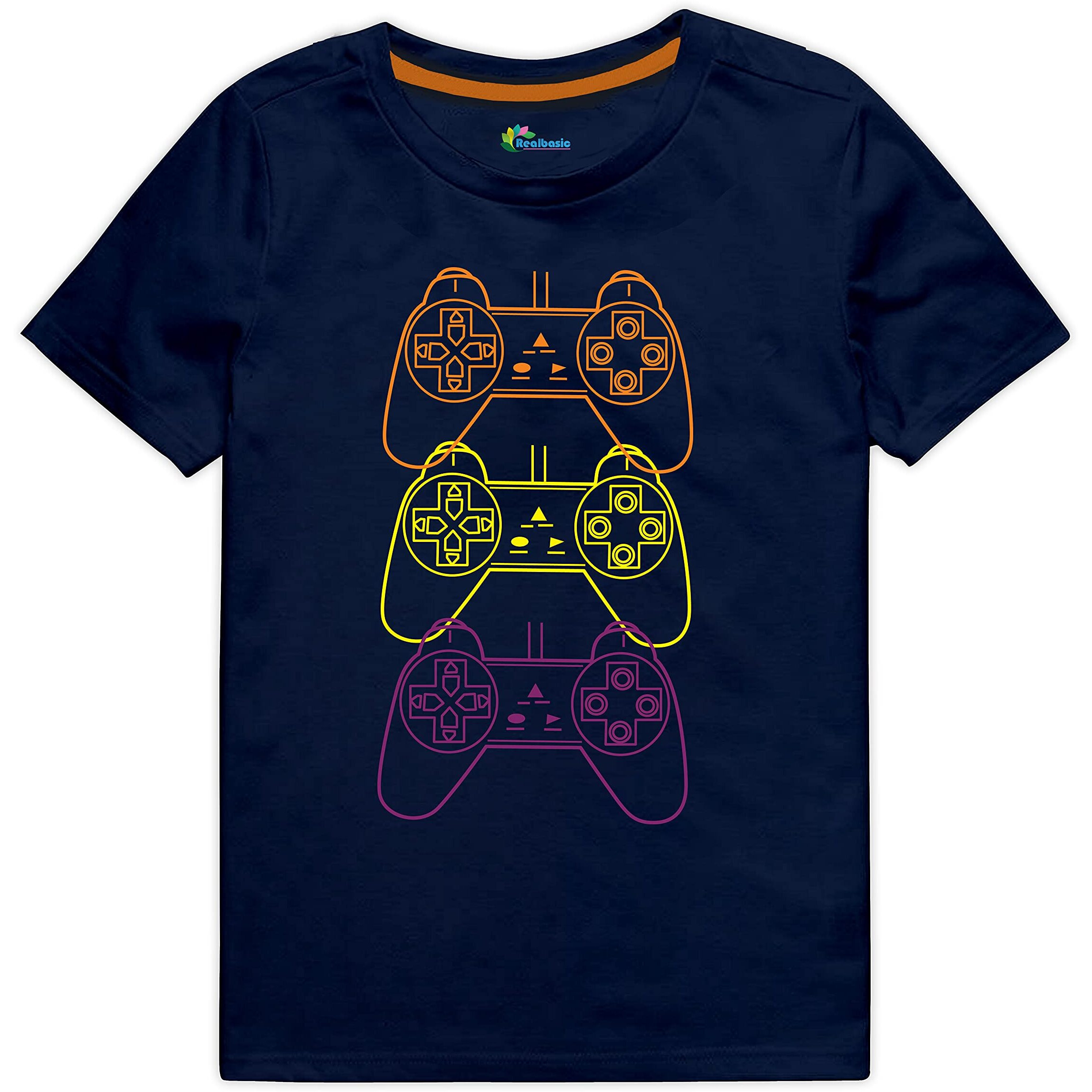 Real Basics Boy's Regular Tshirt(Rb-Bb-T-P3-1112-(3Rmt+3Gol+Esgr)_Multicolor_1112)