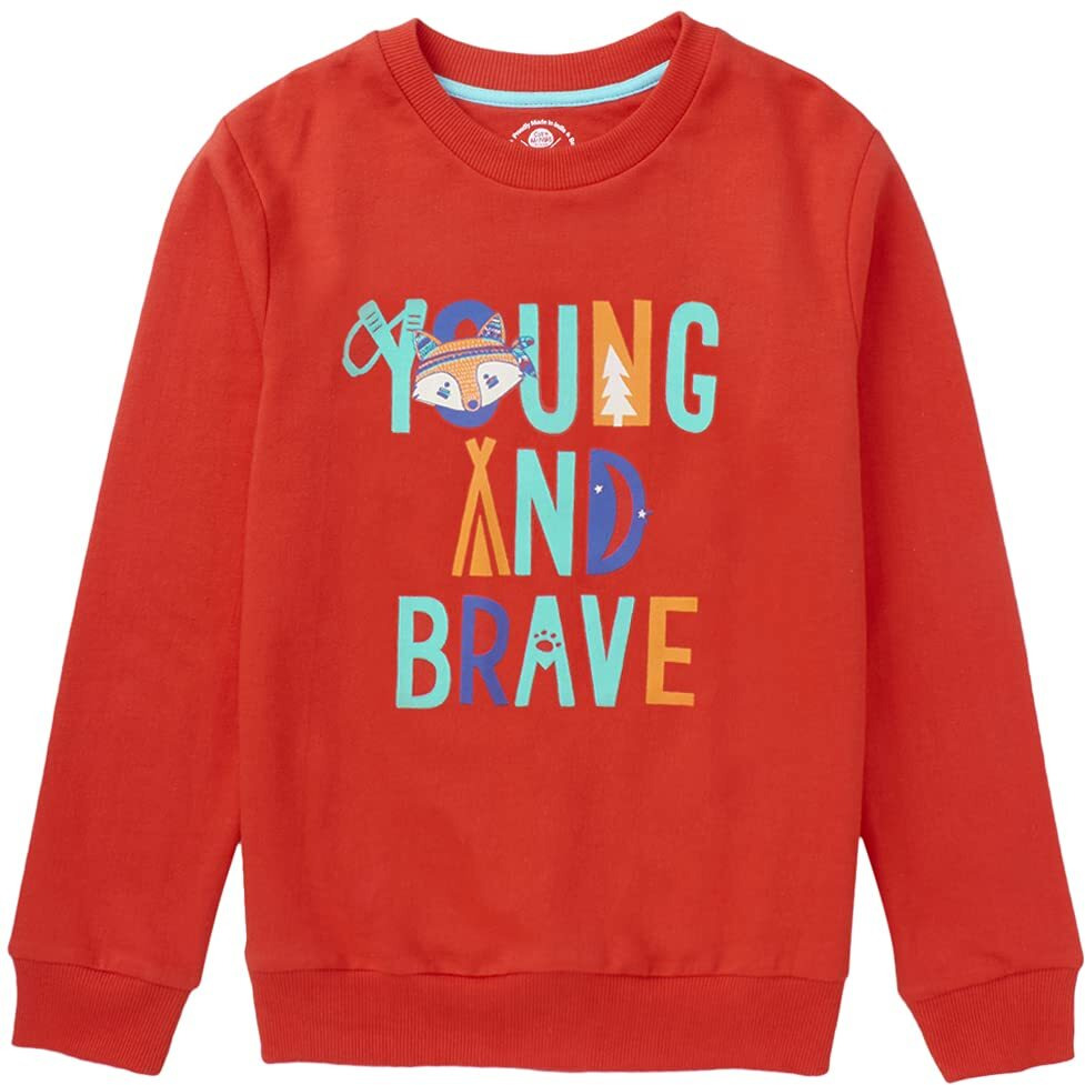 4 Years Boys Sweatshirt By Cub Mcpaws | Cotton Round Neck Full Sleeves Kids Sweatshirt For Boys| Stylish Red Boys Winter Wear| 04-05Y