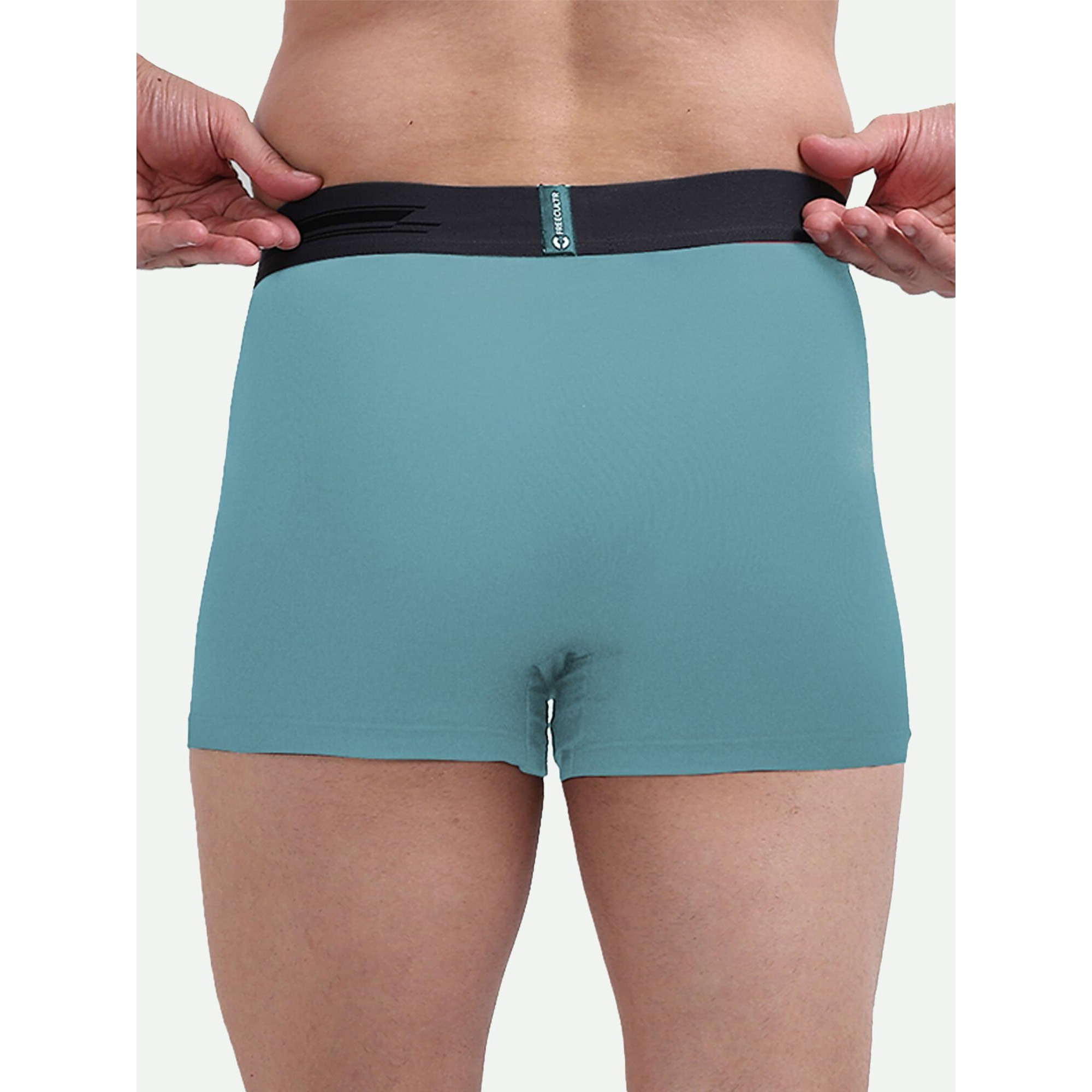 Freecultr Men's Underwear Anti Bacterial Micromodal Airsoft Trunk - Non Itch No Chaffing Sweat Proof - Size Xl Pack Of 3-Trippy Violet,Pot Black,Martini Blue
