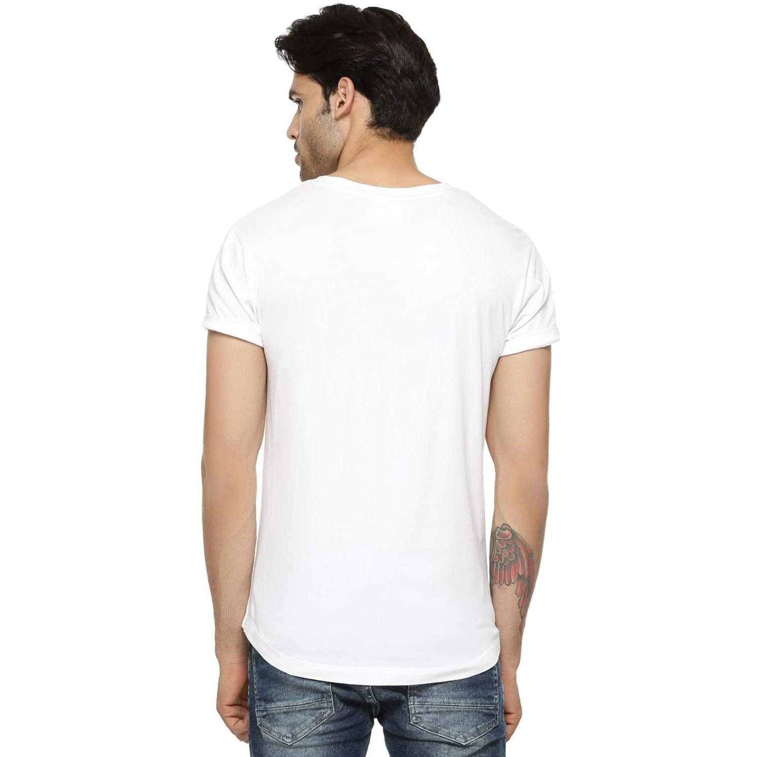 Adro Men's Graphic Printed T-Shirt (Rnr-M-Poc-Wh_White_L)