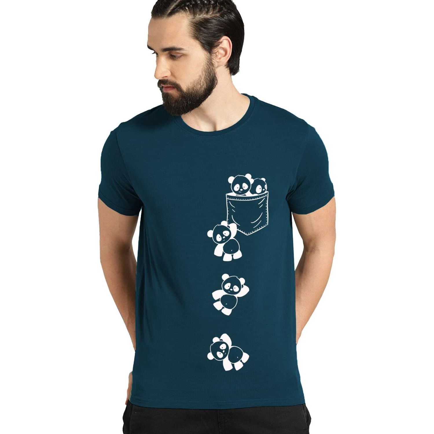 Adro Men's Graphic Printed T-Shirt (Rnr-M-Poc-Sb_Teal_M)