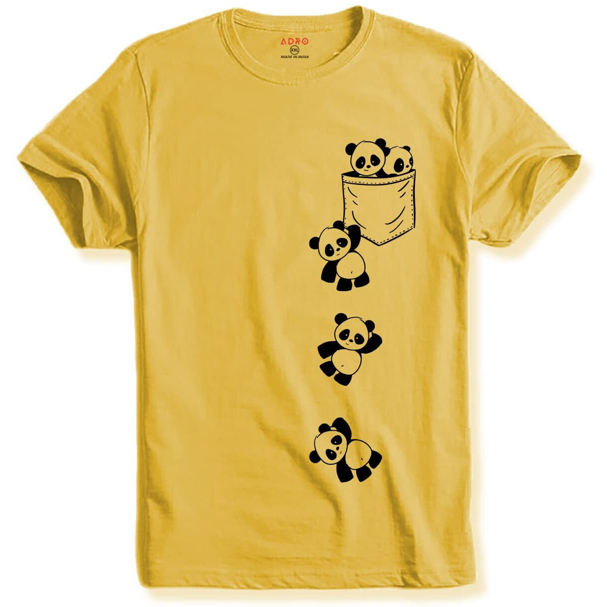 Adro Men's Graphic Printed T-Shirt (Rnr-M-Poc-Ly_Light Yellow_2Xl)