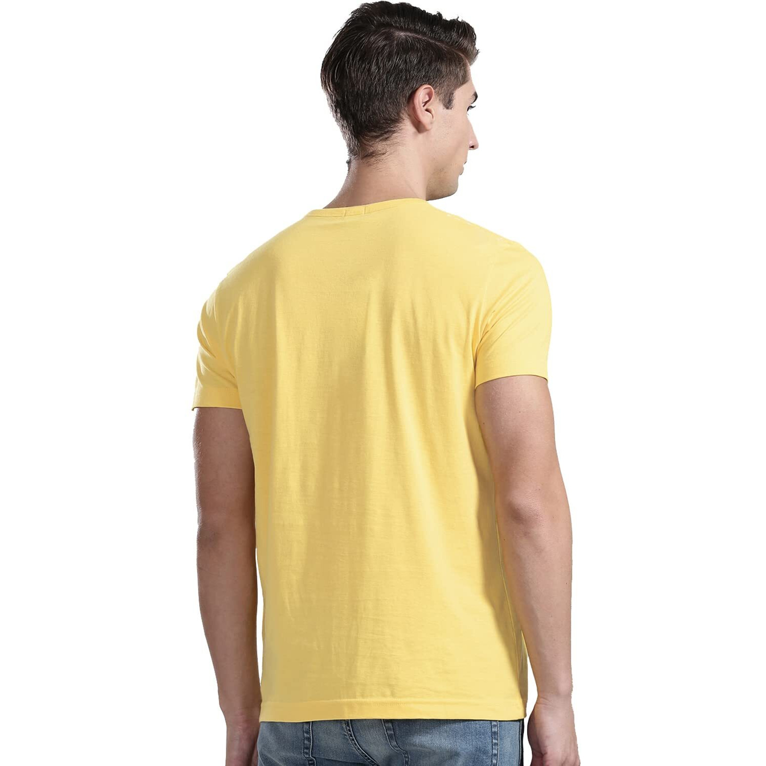 Adro Men's Graphic Printed T-Shirt (Rnr-M-Poc-Ly_Light Yellow_2Xl)