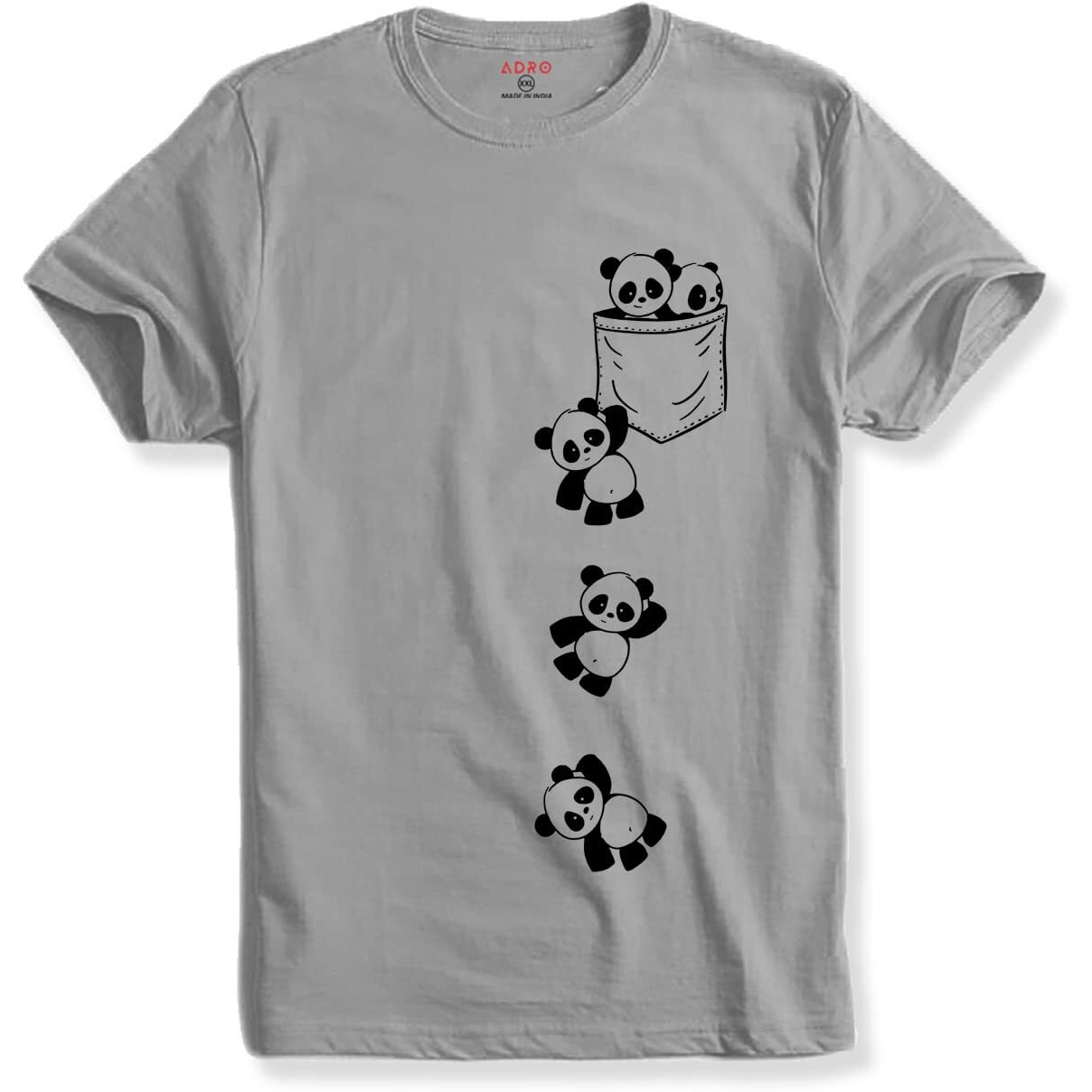 Adro Men's Graphic Printed T-Shirt (Rnr-M-Poc-Gr_Grey_3Xl)