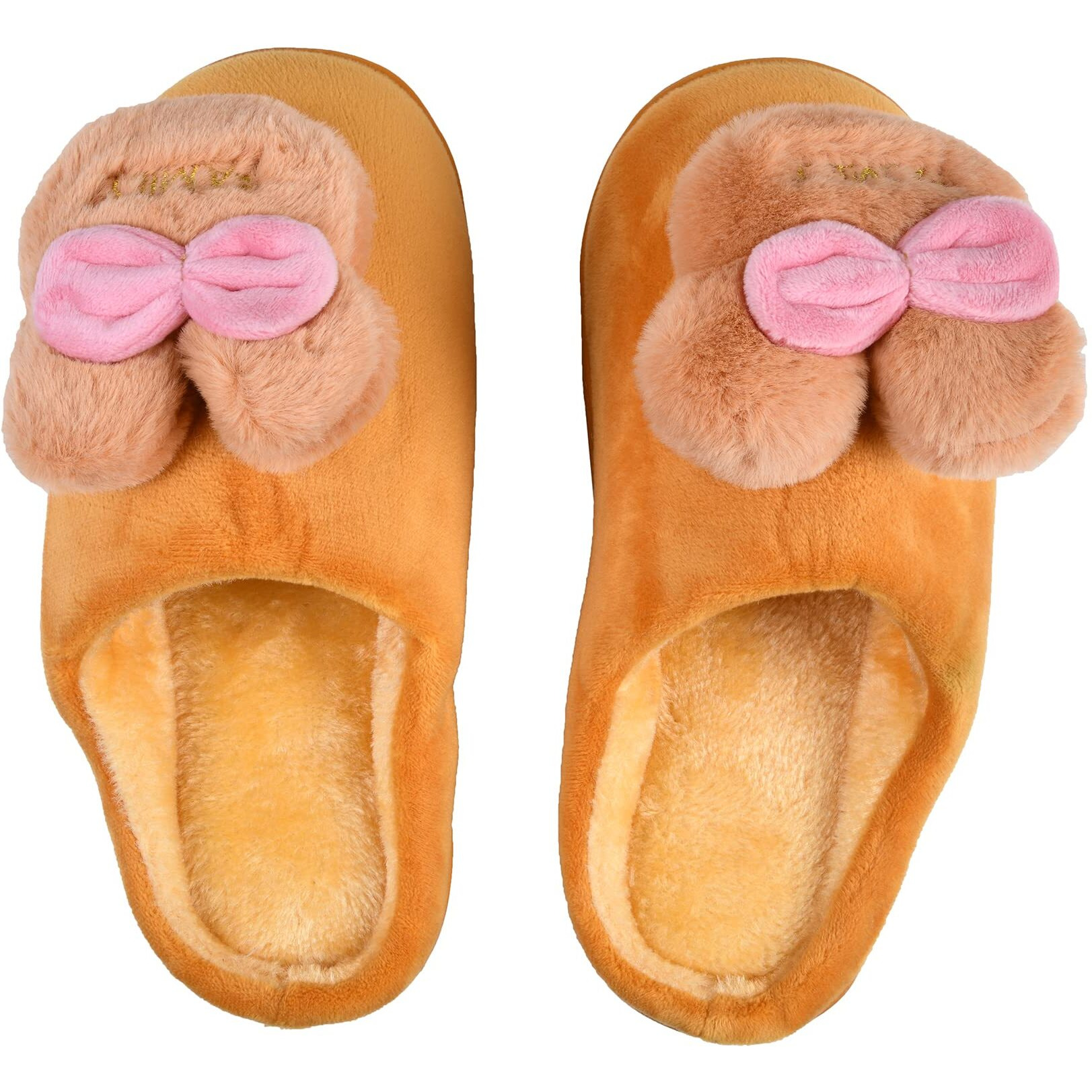 Irsoe Indoor/Outdoor Soft Bottom Fur Slippers |Women's Flipflop |Women's Slippers |Girls Slippers Flip Flop Yellow