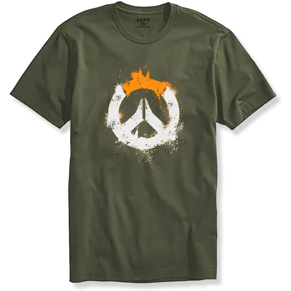 Adro Mens Printed T-Shirt For Men (R22-M-Pc-Ol_Olive_L)