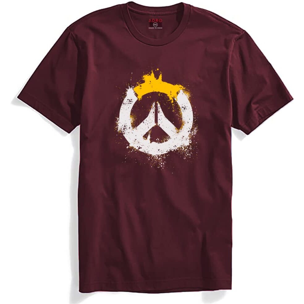Adro Mens Printed T-Shirt For Men (R22-M-Pc-Mr_Maroon_Xl)