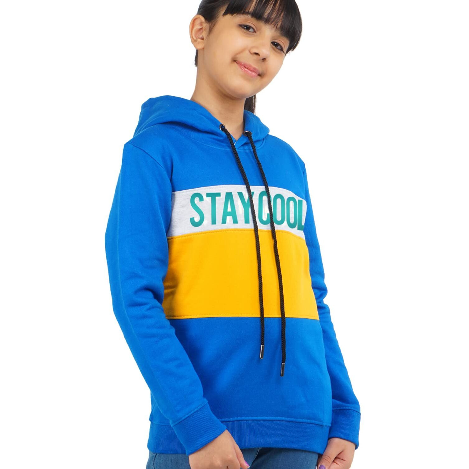 Real Basics Girl's Cotton Hooded Neck Sweatshirts (Rb-Ghood-P1-910-Schoodie003_Multicolor_9 Years-10 Years)