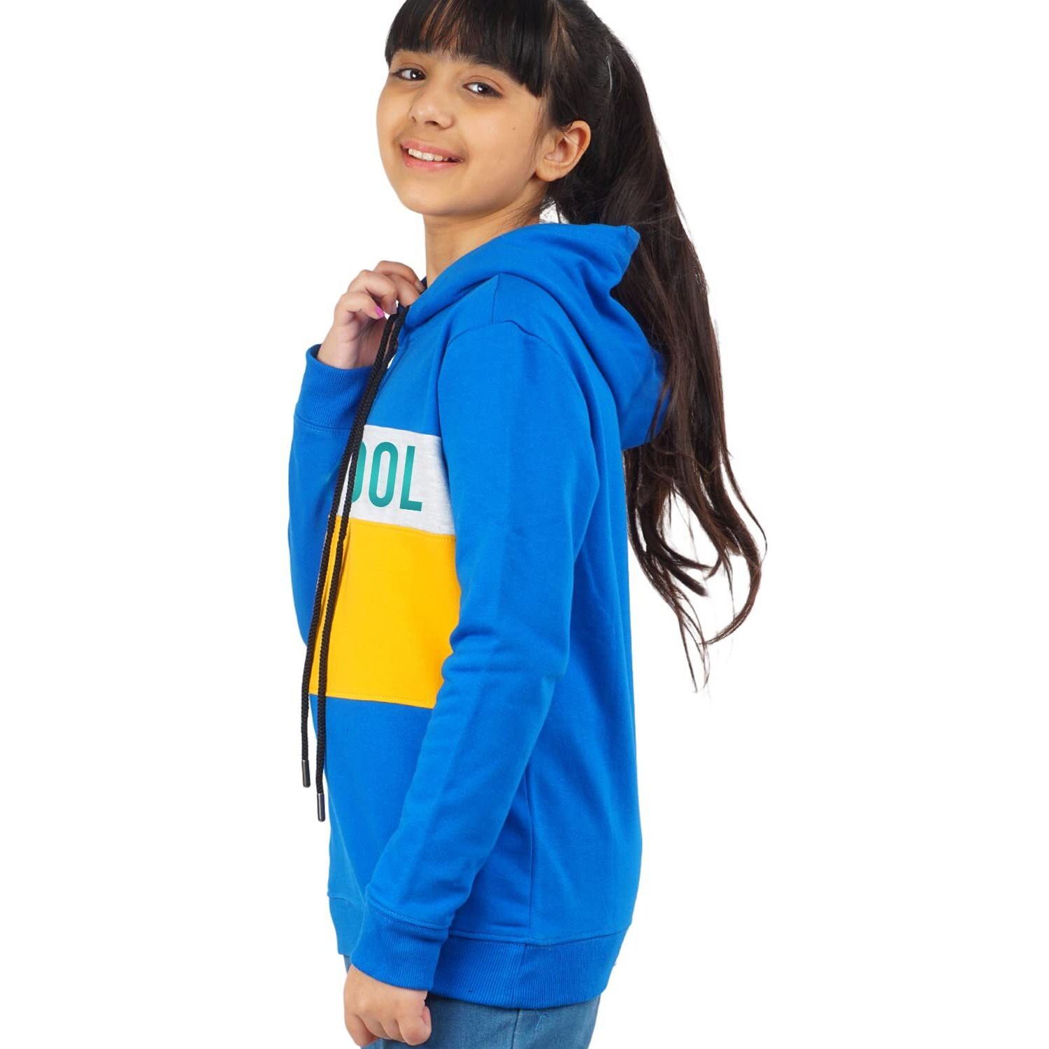 Real Basics Girl's Cotton Hooded Neck Sweatshirts (Rb-Ghood-P1-910-Schoodie003_Multicolor_9 Years-10 Years)