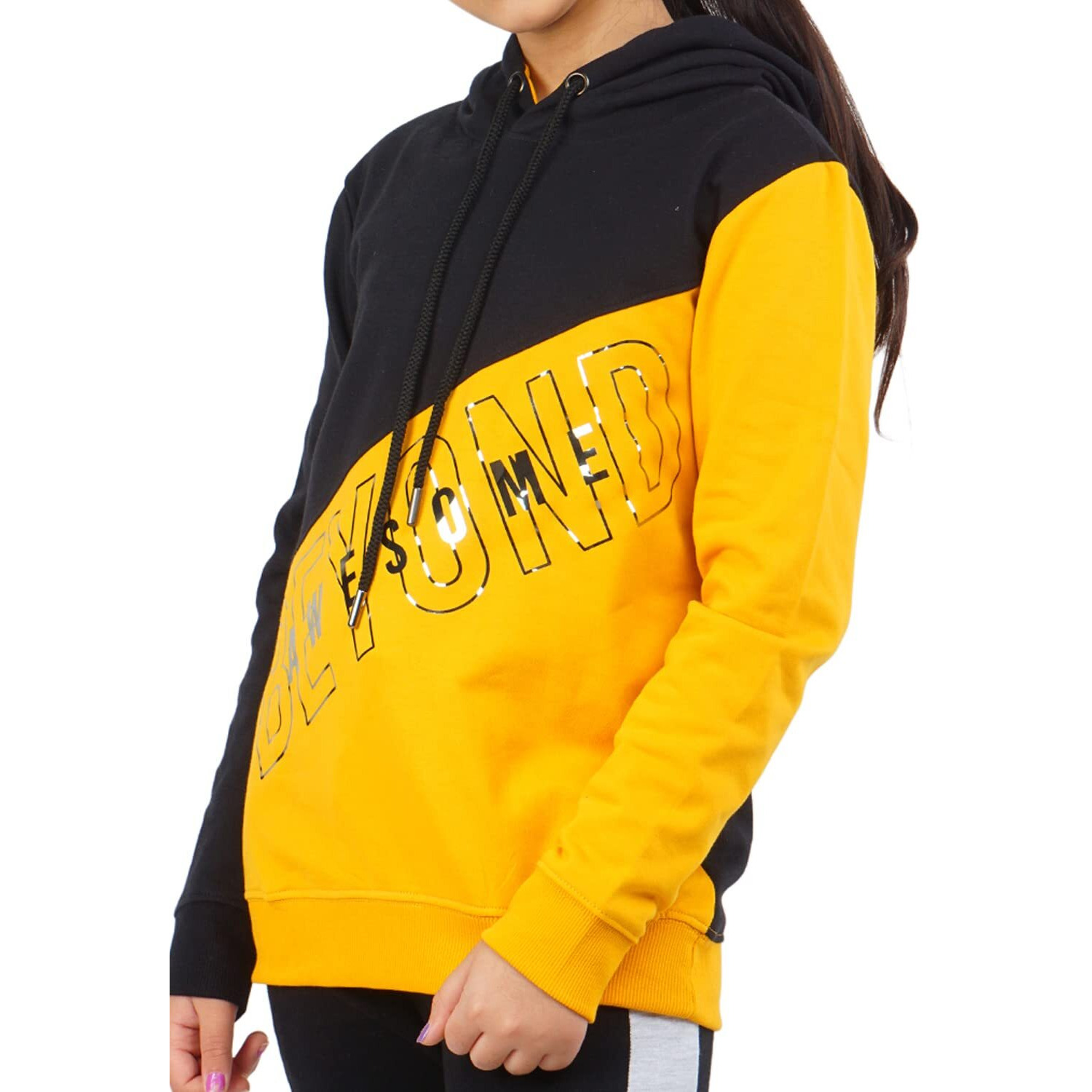 Real Basics Girl's Cotton Hooded Neck Sweatshirts (Rb-Ghood-P1-1314-Beyondhoodie003_Multicolor_13 Years-14 Years)