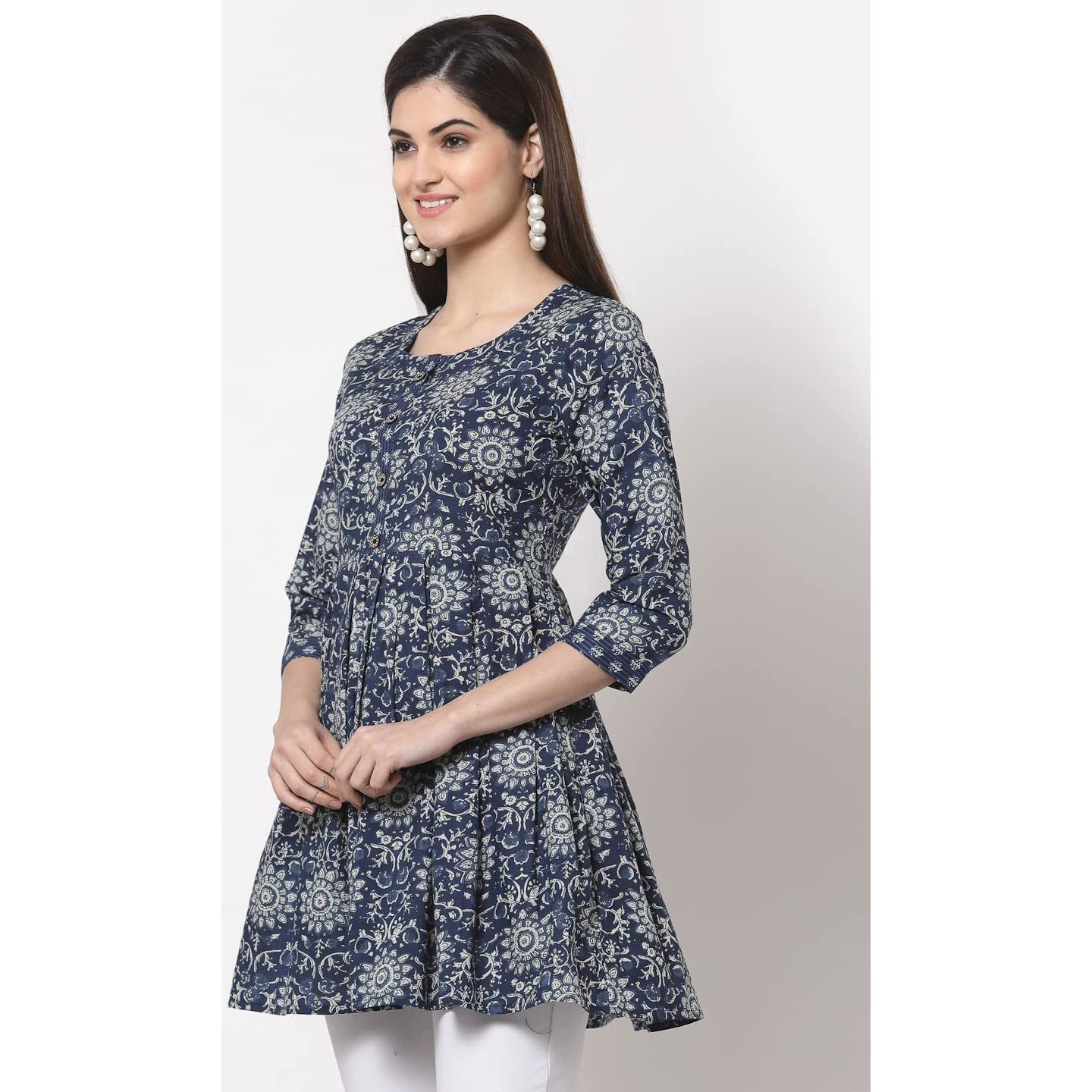 Kbz Women's Stylish Cotton Printed Top | Versatile Stylish And Comfortable | Tops For Women | Tops For Women Stylish | Top For Girls | Western Tops For Women Blue-M