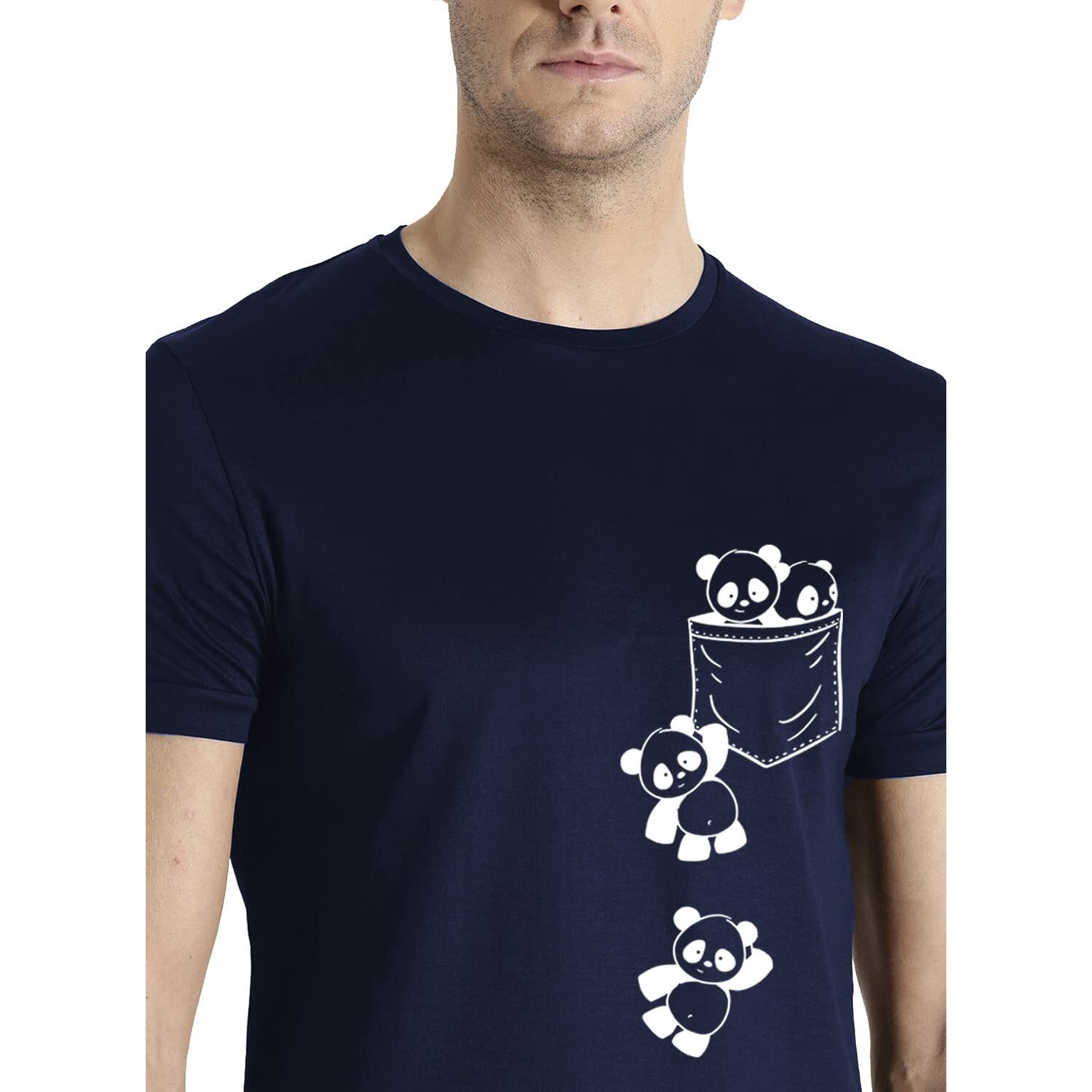 Adro Men's Graphic Printed T-Shirt (Rnr-M-Poc-Nb_Navy_L)