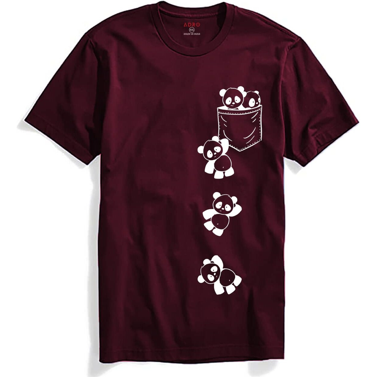 Adro Men's Graphic Printed T-Shirt (Rnr-M-Poc-Mr_Maroon_3Xl)