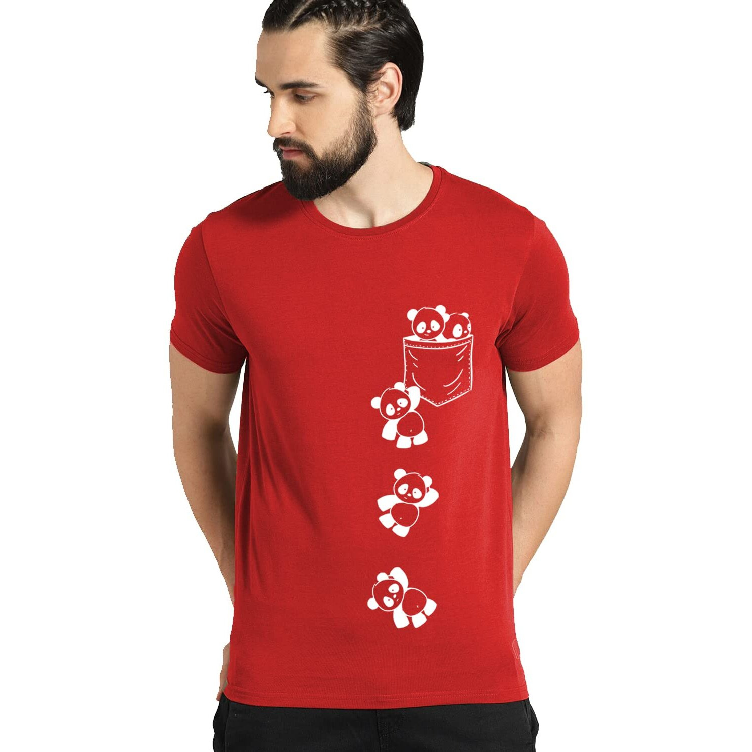 Adro Men's Graphic Printed T-Shirt (Rnr-M-Poc-Rd_Red_3Xl)