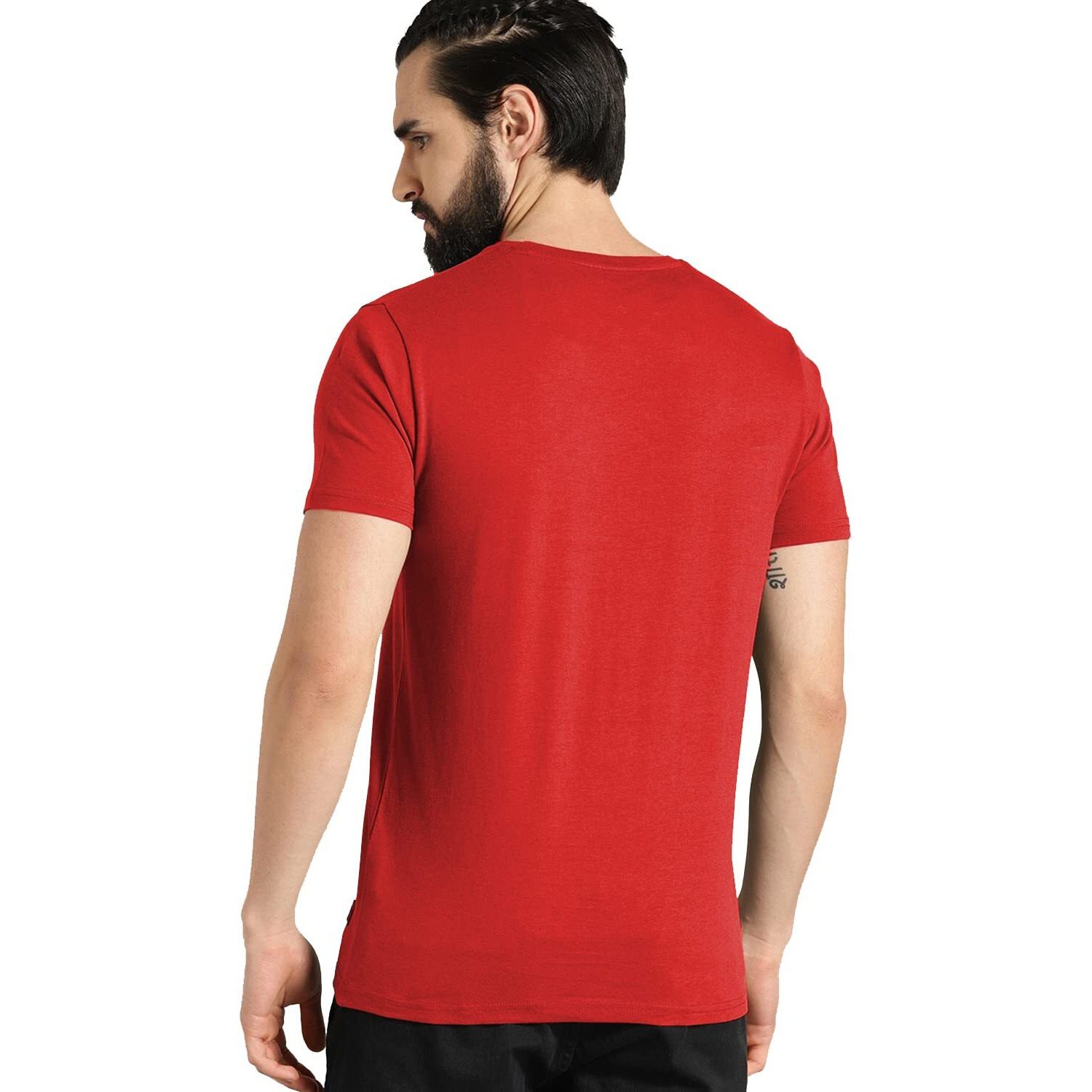 Adro Men's Graphic Printed T-Shirt (Rnr-M-Poc-Rd_Red_3Xl)