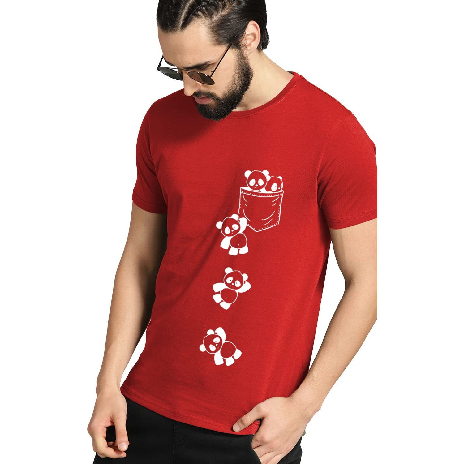 Adro Men's Graphic Printed T-Shirt (Rnr-M-Poc-Rd_Red_3Xl)