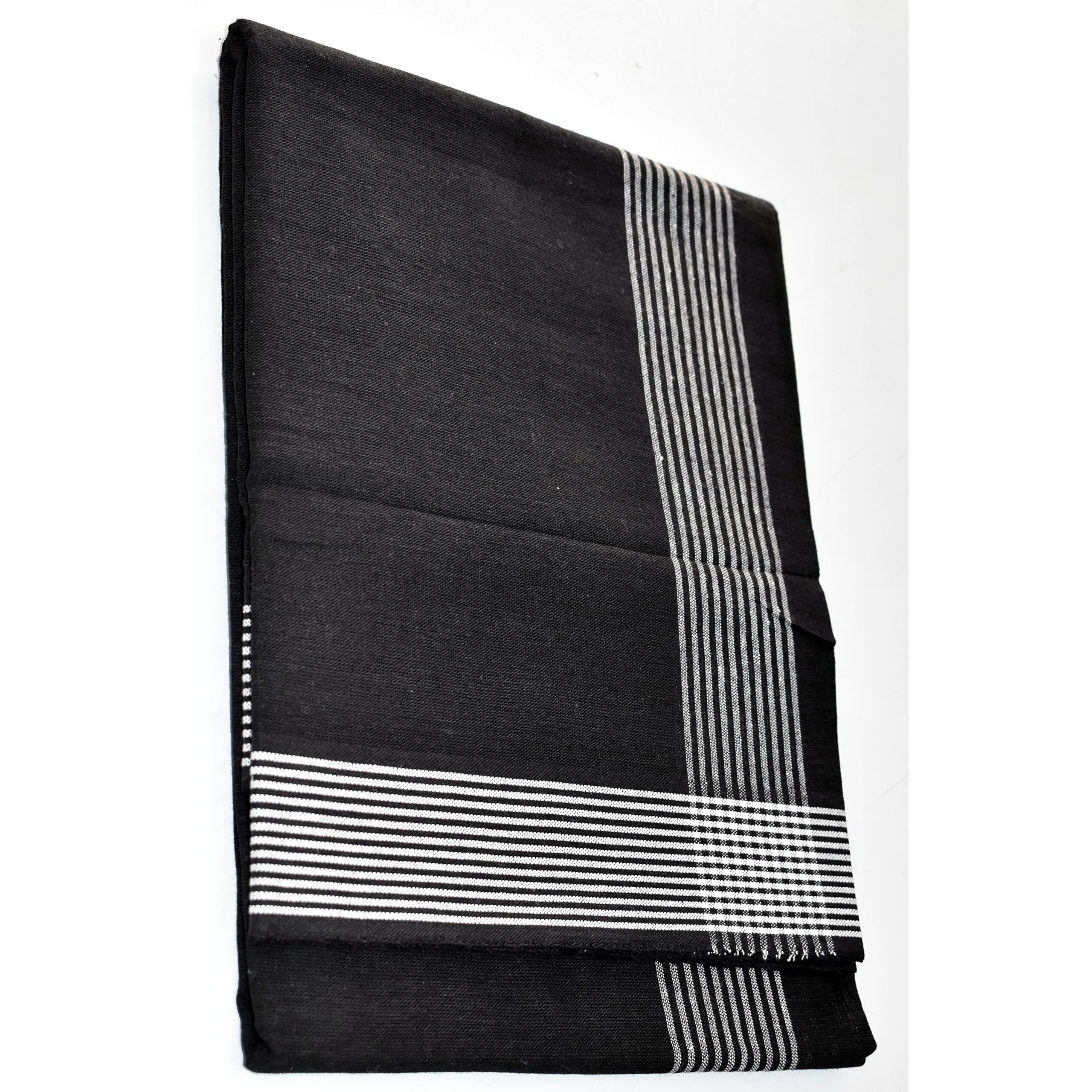 Tuni Mani Men's Cool Cotton Dhoti Plain Solid/Length 2.0M (Pack Of 2) (23 Black & Grey)