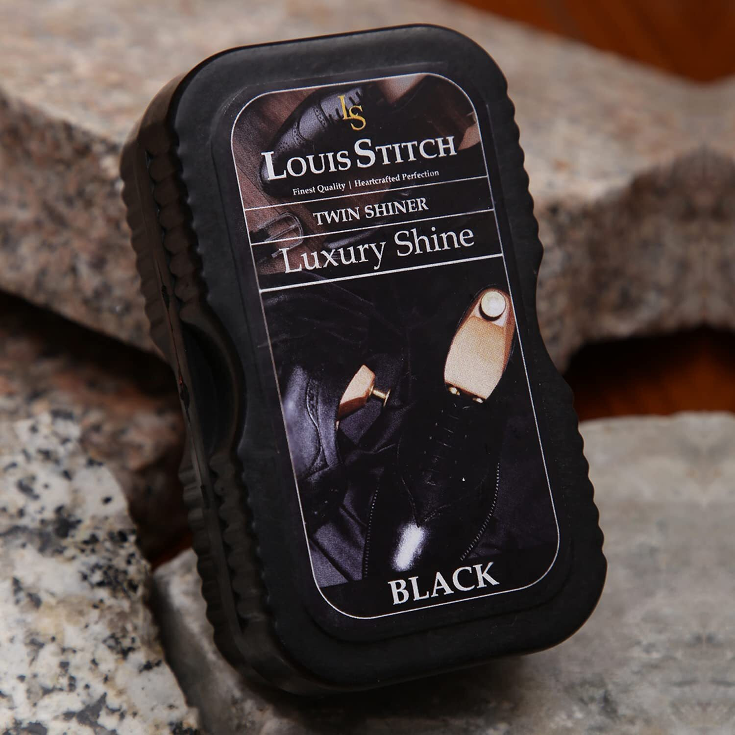 Louis Stitch Shoe Twin Shiner And Shoe Cream With Applicator For Leather Items (Color_Natural And Black) (Accessory)