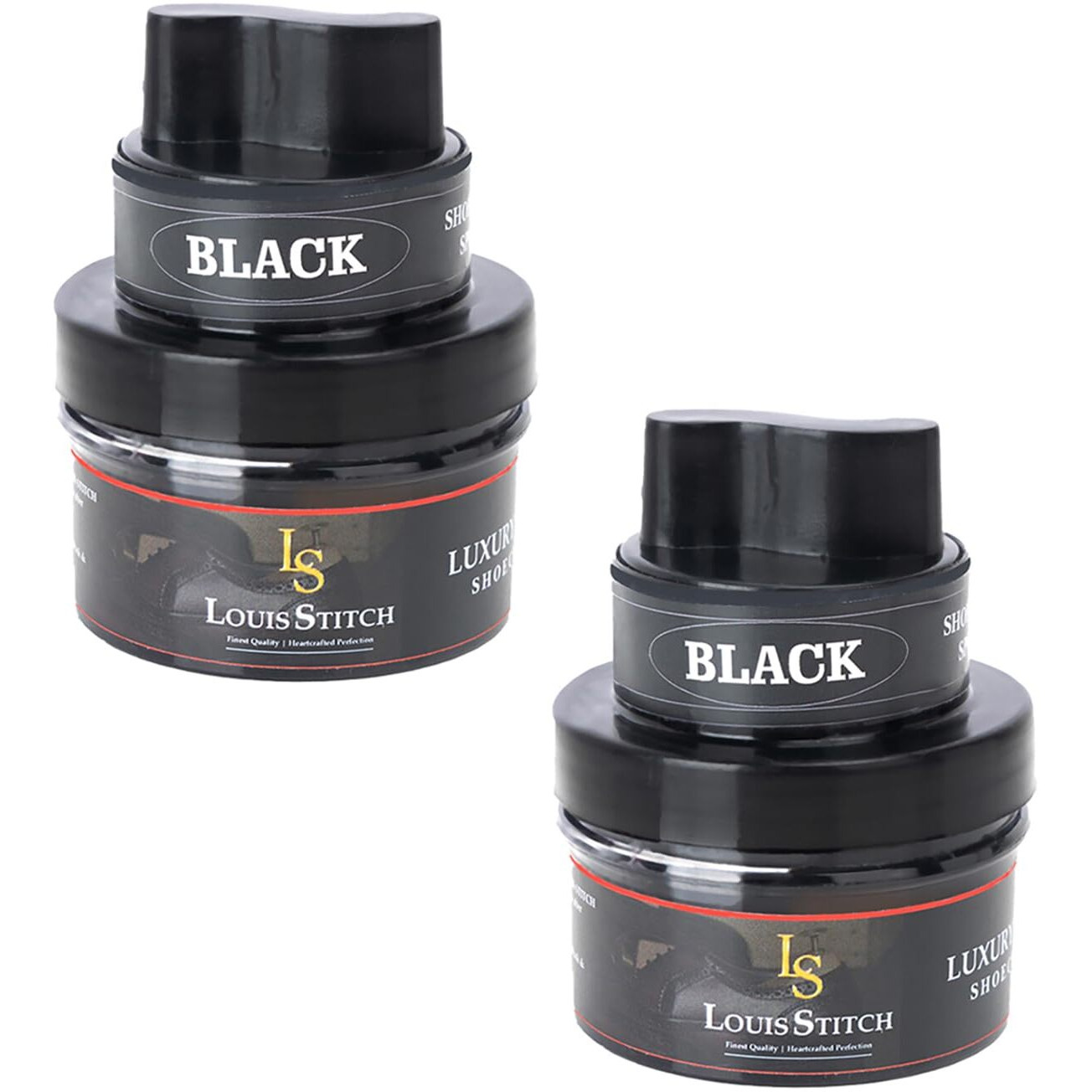 Louis Stitch Black Shoe Cream With Applicator For Leather Items (Color_Black_Pack Of 2) (Accessory)