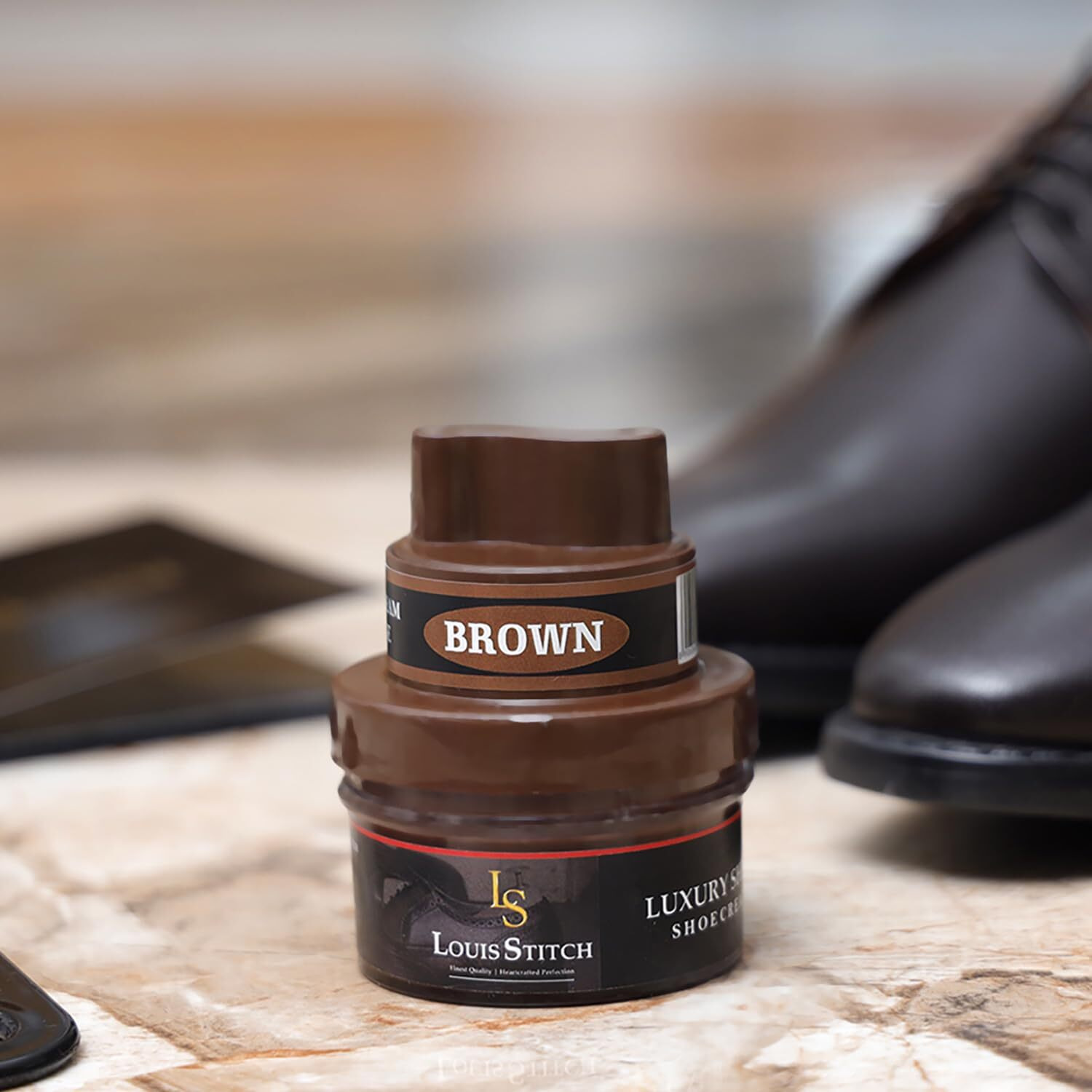 Louis Stitch Black And Brown Shoe Cream With Applicator For Leather Items (Color_Black Brown_Pack Of 3) (Accessory)