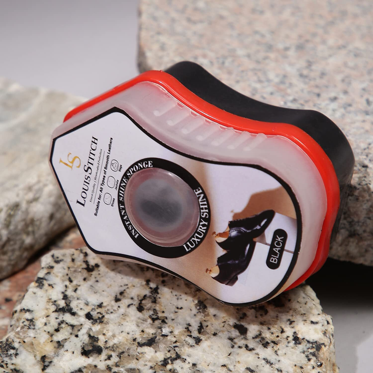 Louis Stitch Black Shoe Shiner And Shoe Cream With Applicator For Leather Items (Color_Black)