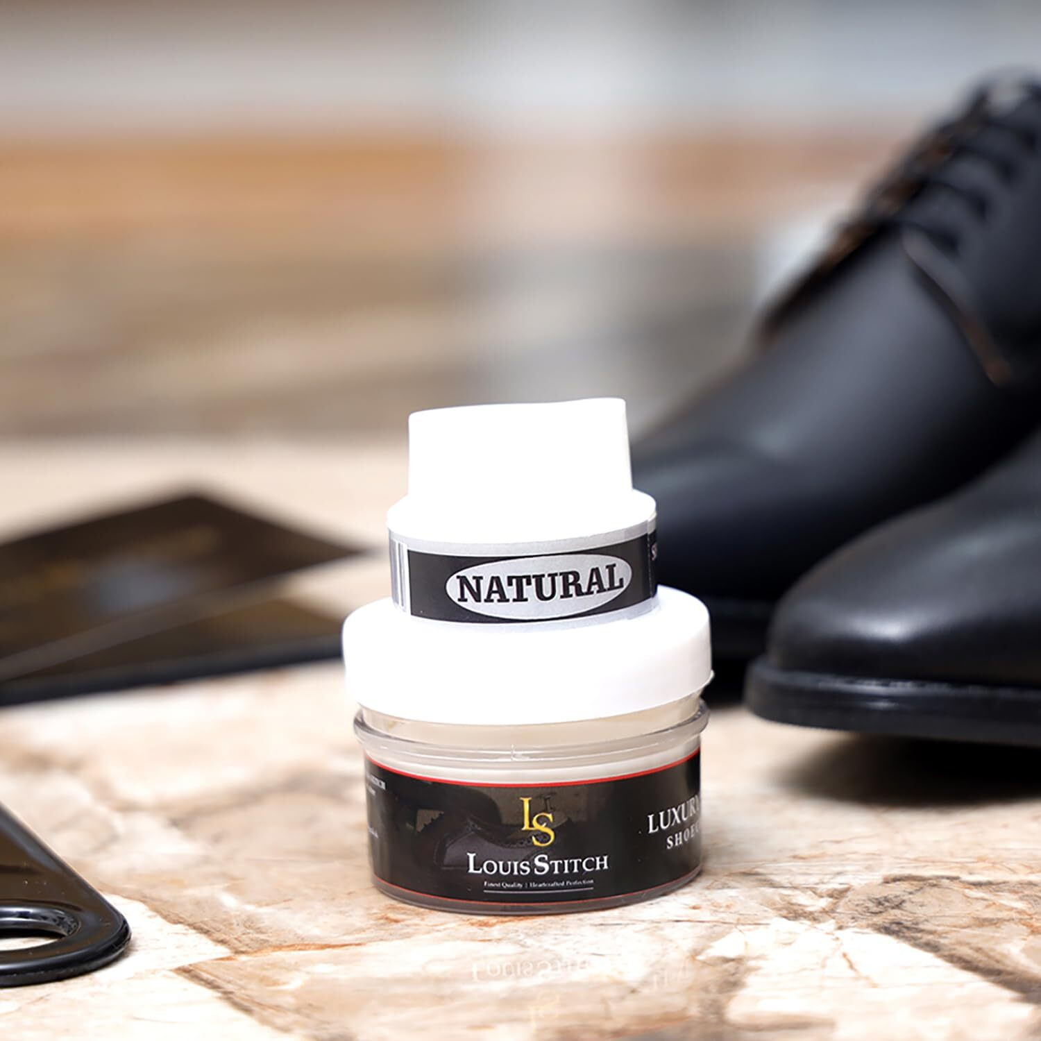 Louis Stitch Black And Neutral Shoe Cream With Applicator For Leather Items (Color_Black Neutral_Pack Of 3) (Accessory)