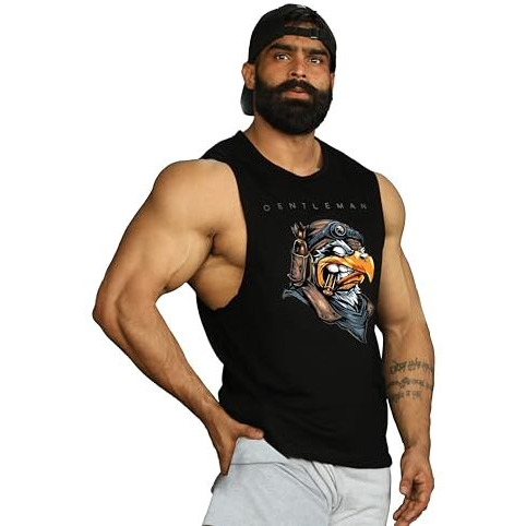 Juari Be A Gentleman Black Printed Regular Fit Vest For Men (Black, X-Large)