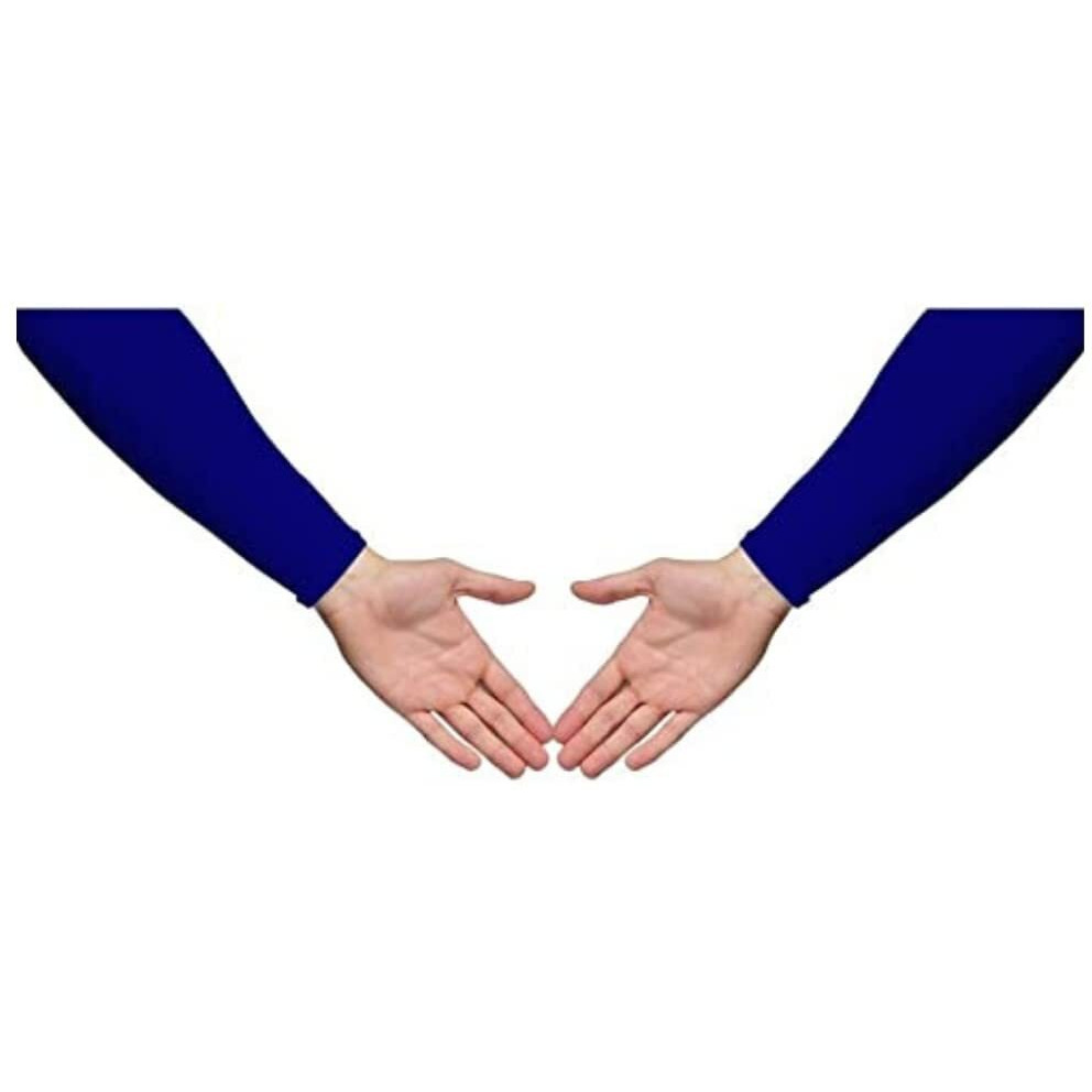 Mark Ample New Arm Sleeves Sun Burn Skin Tan Protection Spf Proof | Arm Sleeves For Driving, Cycling, Tennis, Cricket, Football, Golf, Outdoor, Gym, Riding (Blue)