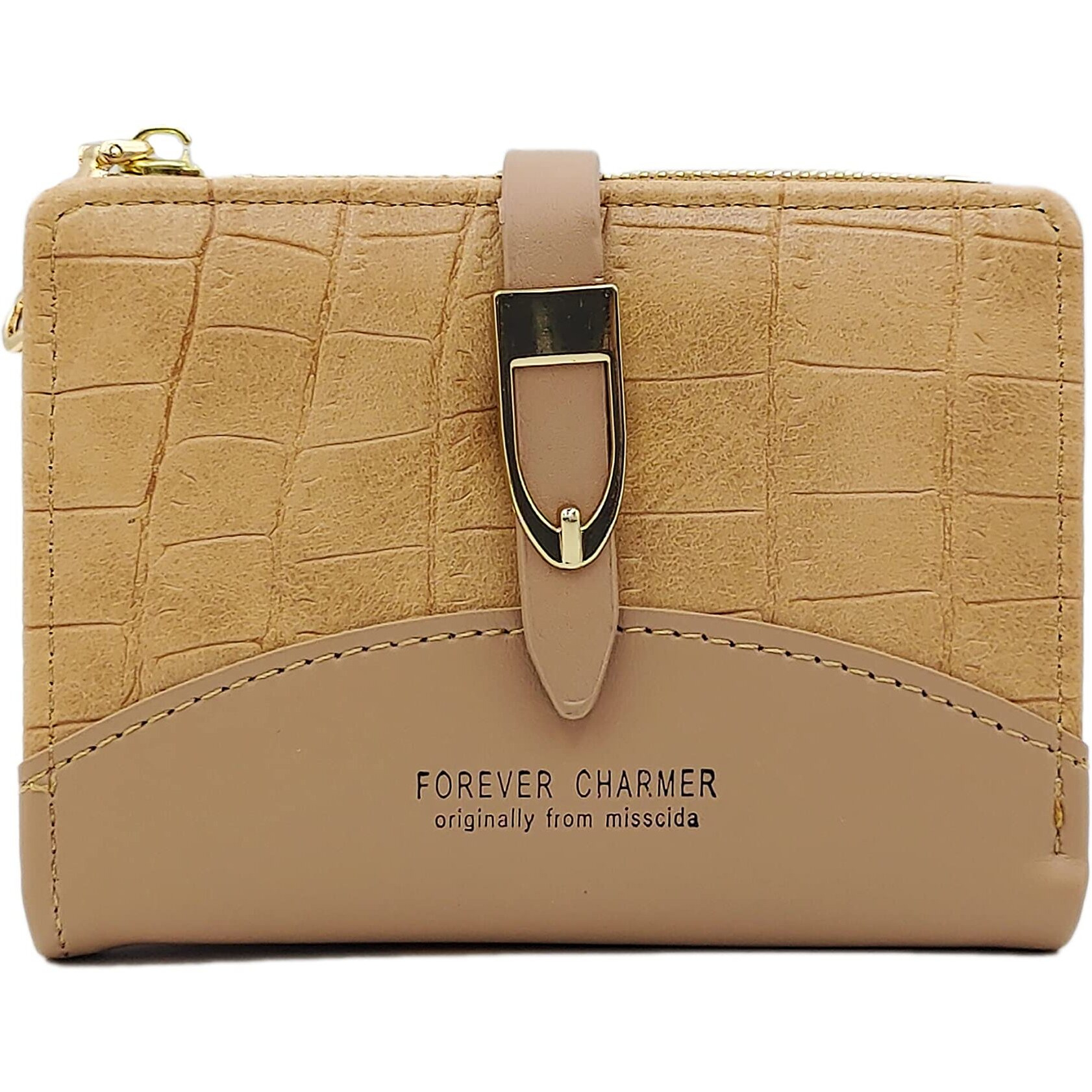 Valerie Small Women's Crocodile Print Wallet Pu Leather Multi Fold Wallets Credit Card Holder Coin Purse Zipper Small Clutch Secure Card Case/Gift Wallet For Women And Girls (Beige)