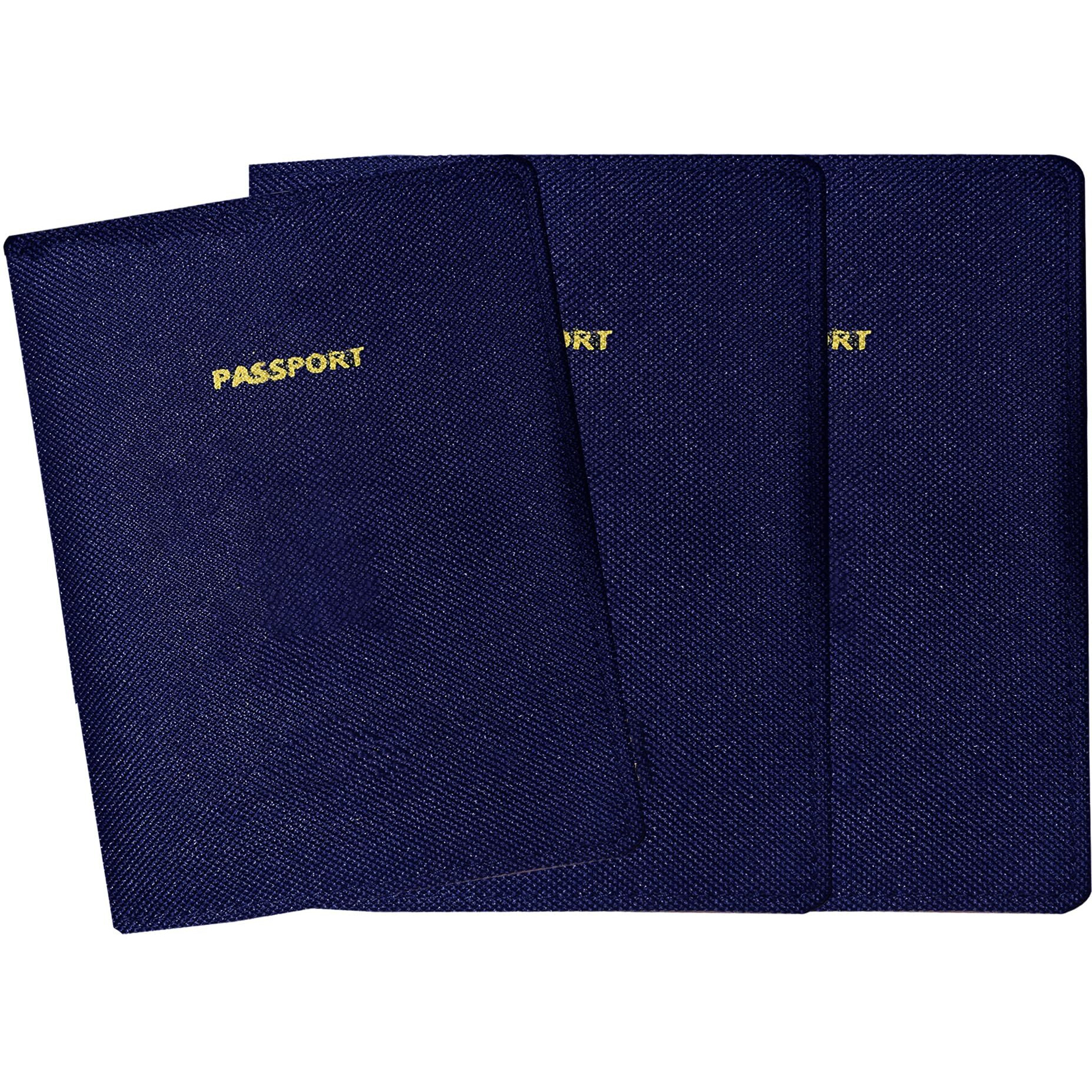 Abys Blue Fabric Passport Cover For Men & Women (Pack Of 3)