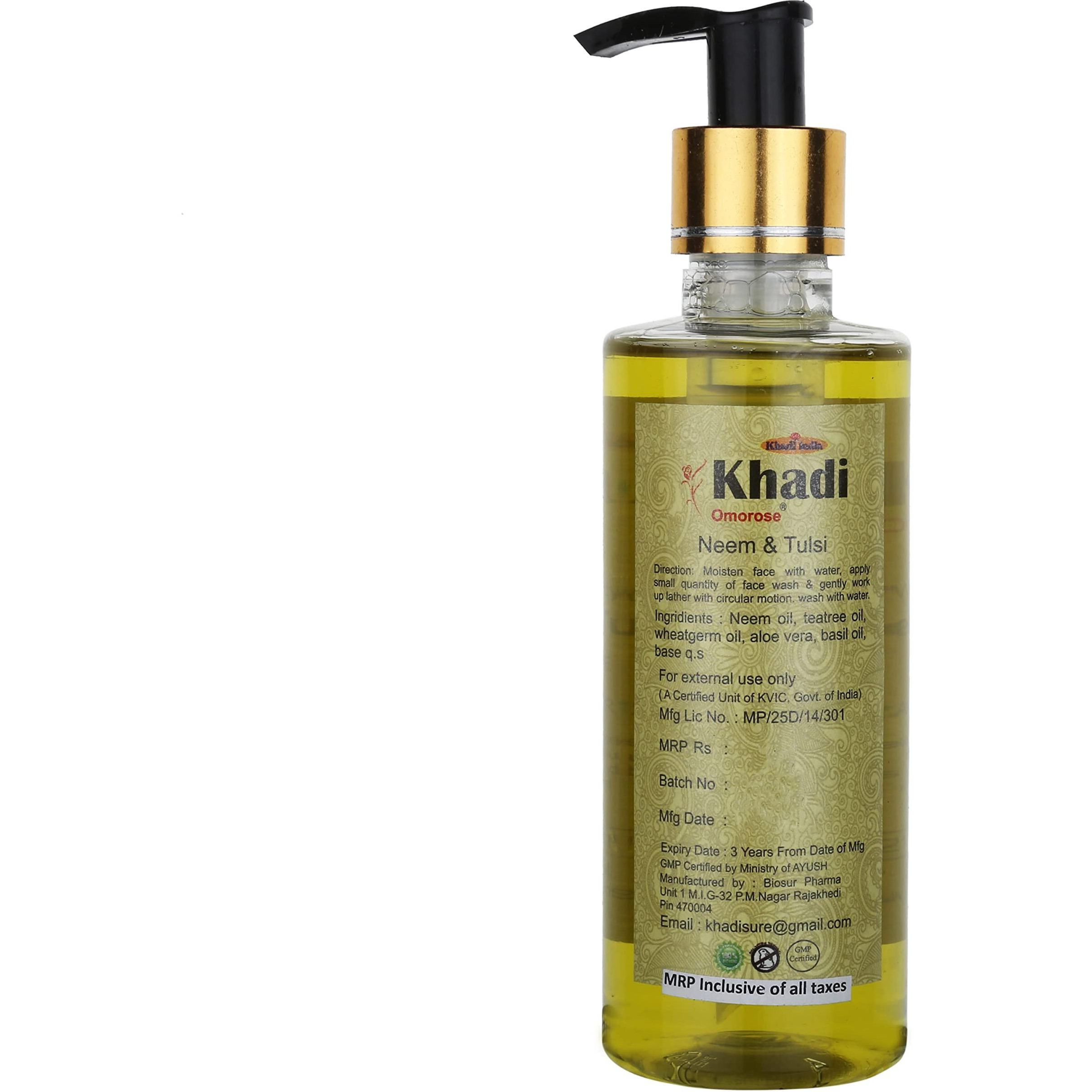 Khadi Omorose Neem And Tulsi Face And Body Wash, 210Ml