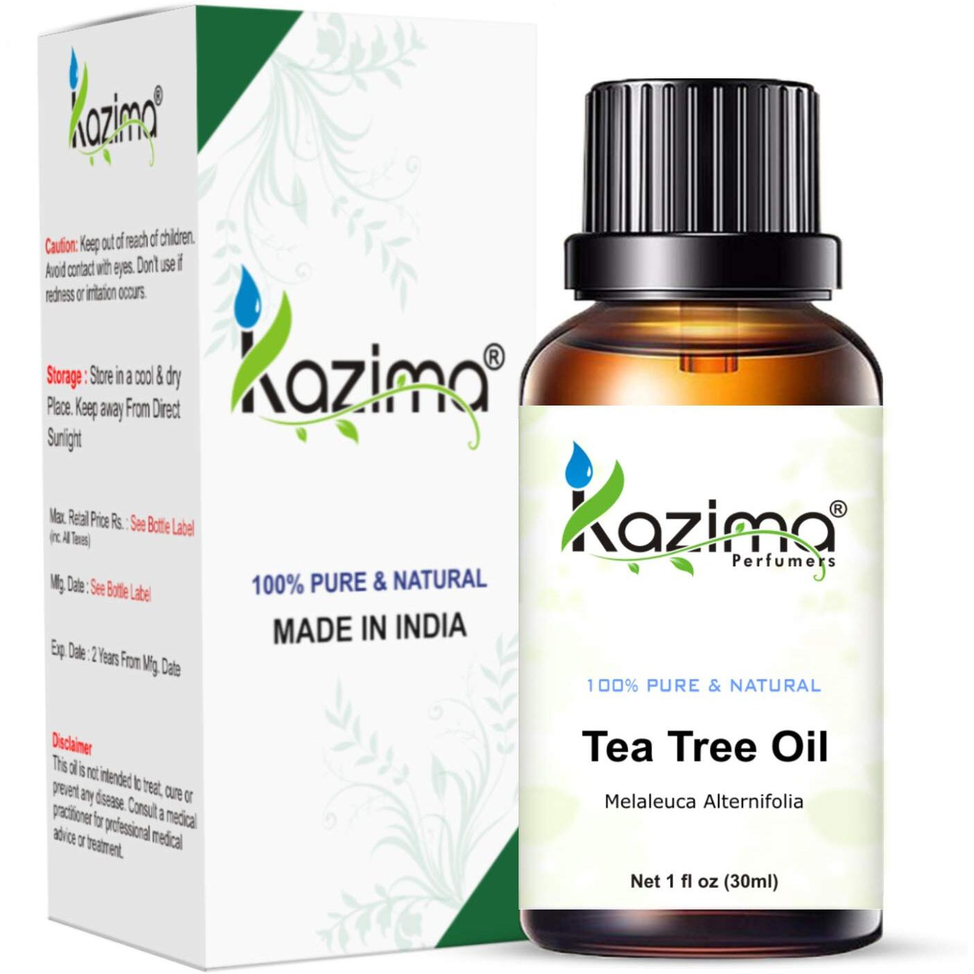 Kazima Tea Tree Essential Oil Natural And Therapeutic Grade For Skin Care And Hair Care (30 Ml)