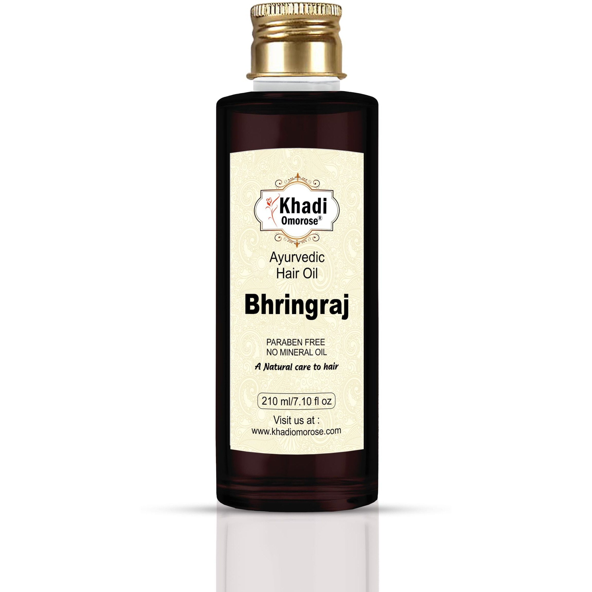 Khadi Omorose Bhringraj Hair Oil |Controls Hair Fall | Promotes Healthy Hair Growth | Mineral Oil Free | Makes Hair Strong, 210Ml