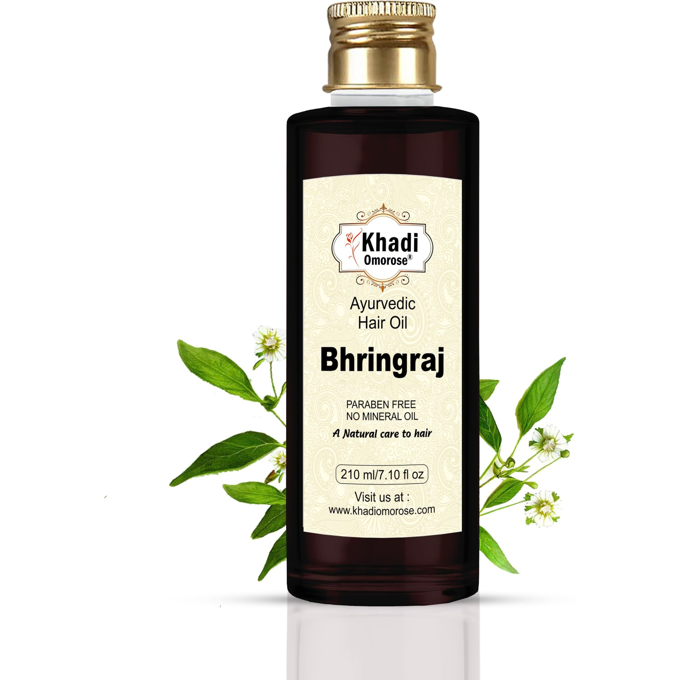 Khadi Omorose Bhringraj Hair Oil |Controls Hair Fall | Promotes Healthy Hair Growth | Mineral Oil Free | Makes Hair Strong, 210Ml