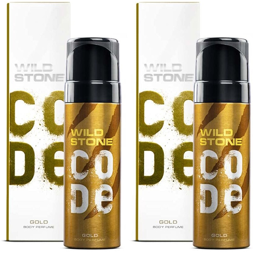 Wild Stone Code Gold Body Perfume Spray For Men With Strong Masculine Aroma For Special Occasion, Pack Of 2 (120Ml Each)